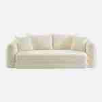 3-Sitzer-Schlafsofa mit strukturiertem Bouclé-Bezug, antikweiß,  L 243 x T 112 x H 66 cm - Sweeetch Photo2 3-Sitzer-Schlafsofa mit strukturiertem Bouclé-Bezug, antikweiß,  L 243 x T 112 x H 66 cm - Sweeetch Photo2