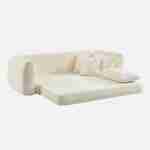 3-Sitzer-Schlafsofa mit strukturiertem Bouclé-Bezug, antikweiß,  L 243 x T 112 x H 66 cm - Sweeetch Photo4 3-Sitzer-Schlafsofa mit strukturiertem Bouclé-Bezug, antikweiß,  L 243 x T 112 x H 66 cm - Sweeetch Photo4