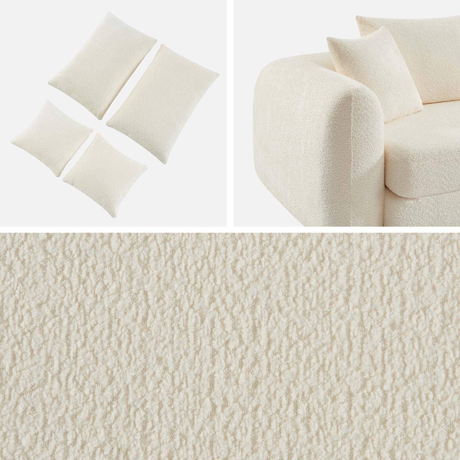 3-Sitzer-Schlafsofa mit strukturiertem Bouclé-Bezug, antikweiß,  L 243 x T 112 x H 66 cm - Sweeetch Photo5 3-Sitzer-Schlafsofa mit strukturiertem Bouclé-Bezug, antikweiß,  L 243 x T 112 x H 66 cm - Sweeetch Photo5