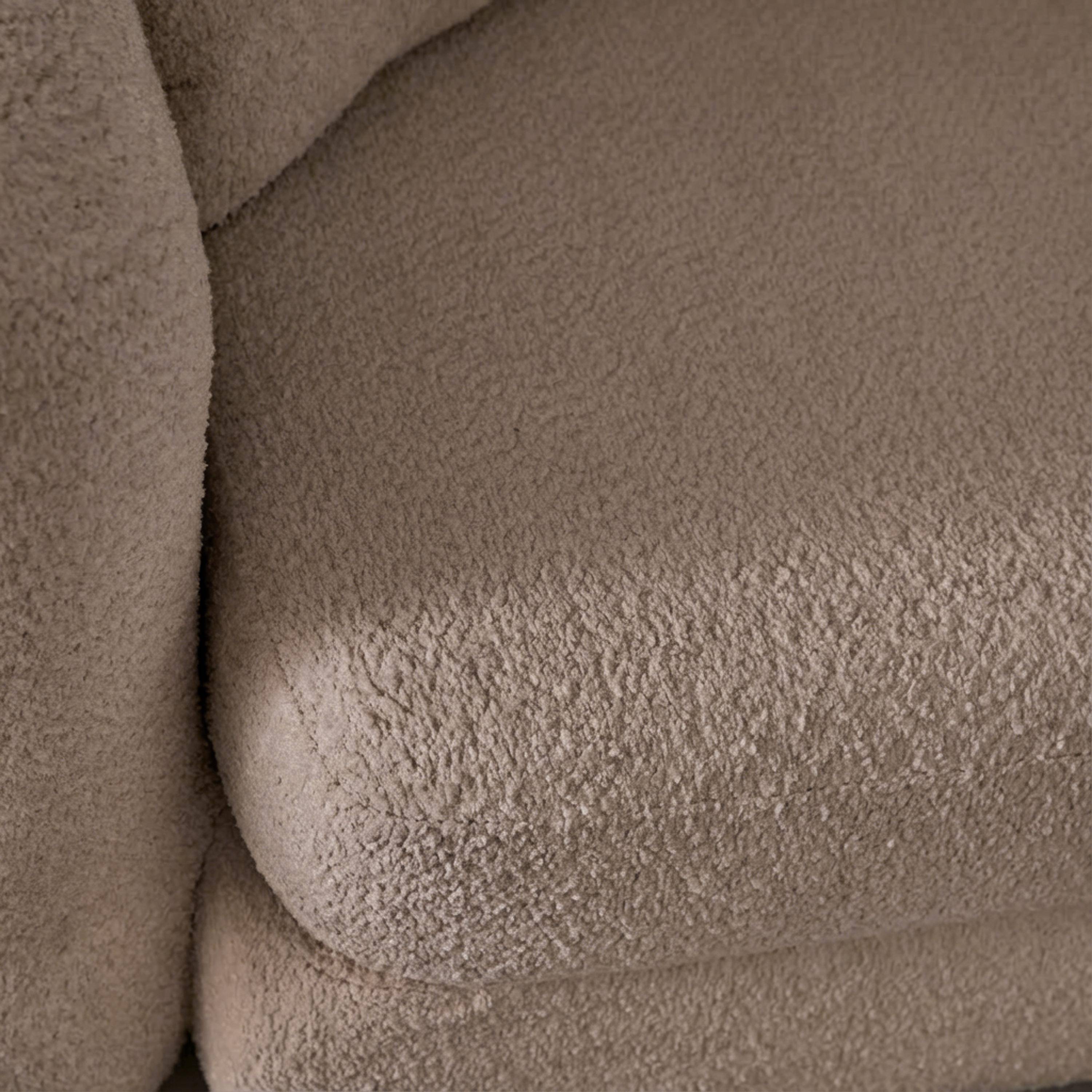 3-zits slaapbank met gestructureerde bouclé taupe 243x112x66 cm - Sweeetch,sweeek,Photo4