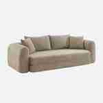 3-Sitzer-Schlafsofa mit strukturiertem Bouclé-Bezug, taupe,  L 243 x T 112 x H 66 cm - Sweeetch Photo1 3-Sitzer-Schlafsofa mit strukturiertem Bouclé-Bezug, taupe,  L 243 x T 112 x H 66 cm - Sweeetch Photo1