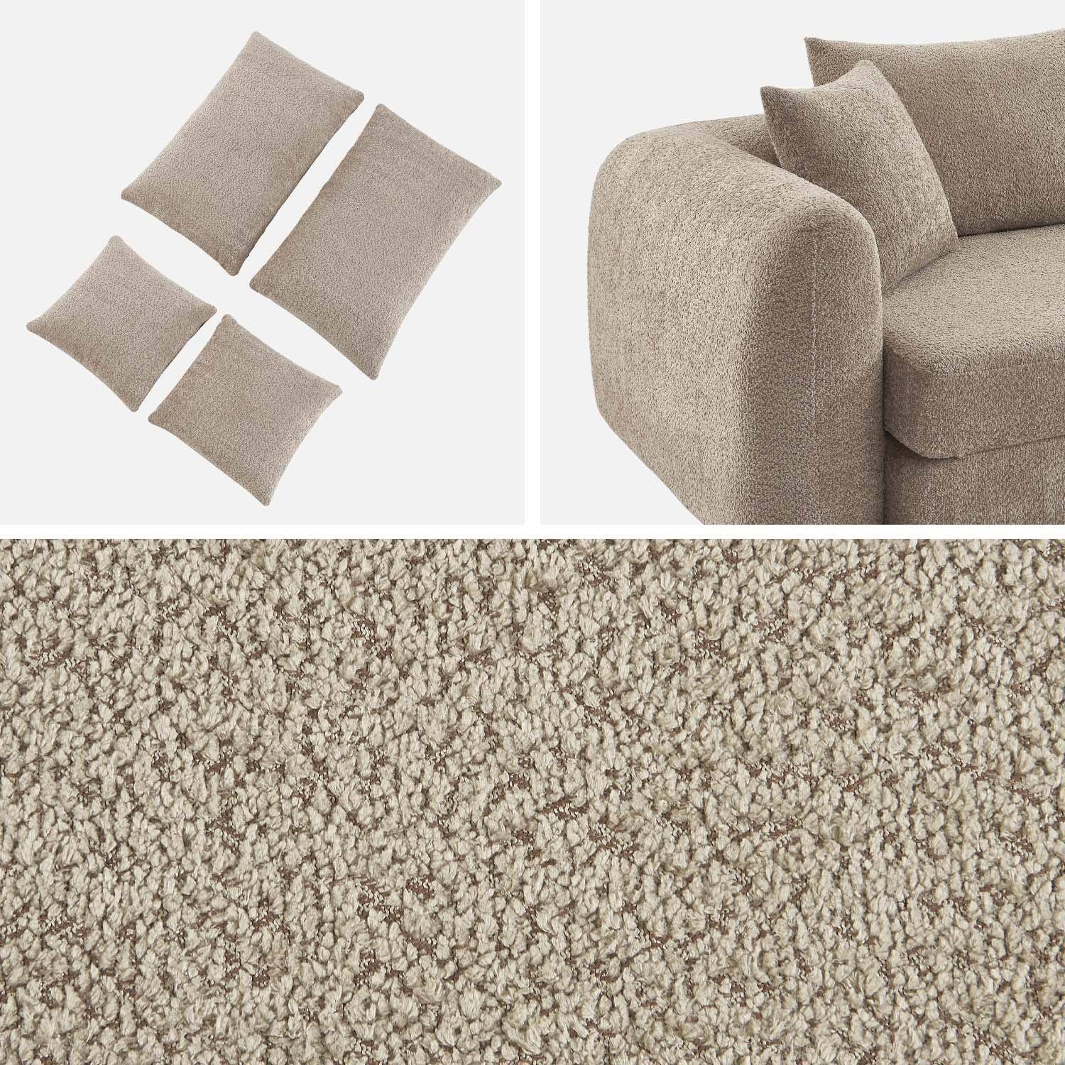 3-Sitzer-Schlafsofa mit strukturiertem Bouclé-Bezug, taupe,  L 243 x T 112 x H 66 cm - Sweeetch,sweeek,Photo5