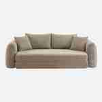 3-Sitzer-Schlafsofa mit strukturiertem Bouclé-Bezug, taupe,  L 243 x T 112 x H 66 cm - Sweeetch Photo2 3-Sitzer-Schlafsofa mit strukturiertem Bouclé-Bezug, taupe,  L 243 x T 112 x H 66 cm - Sweeetch Photo2
