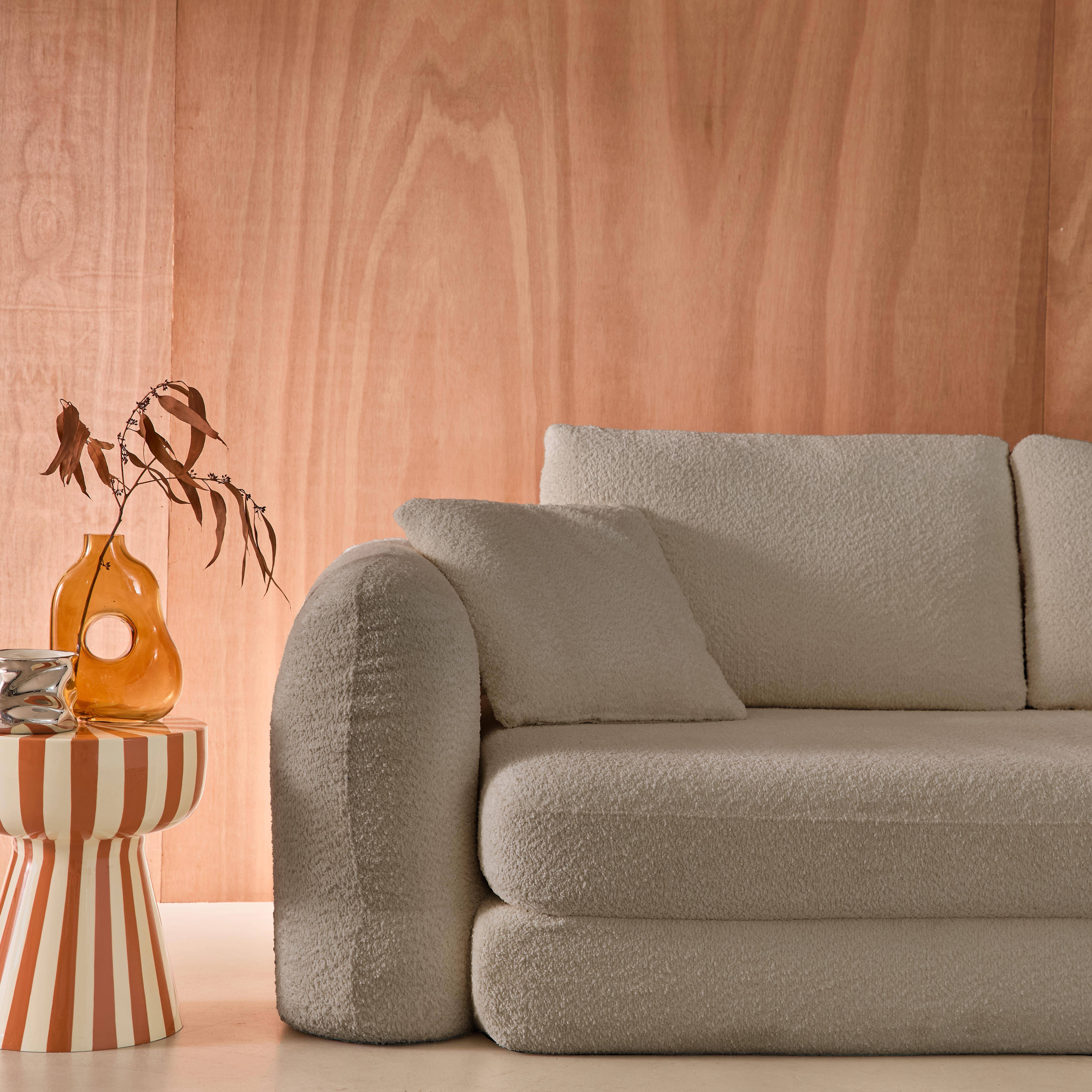 3-Sitzer-Schlafsofa mit strukturiertem Bouclé-Bezug, taupe,  L 243 x T 112 x H 66 cm - Sweeetch Photo2