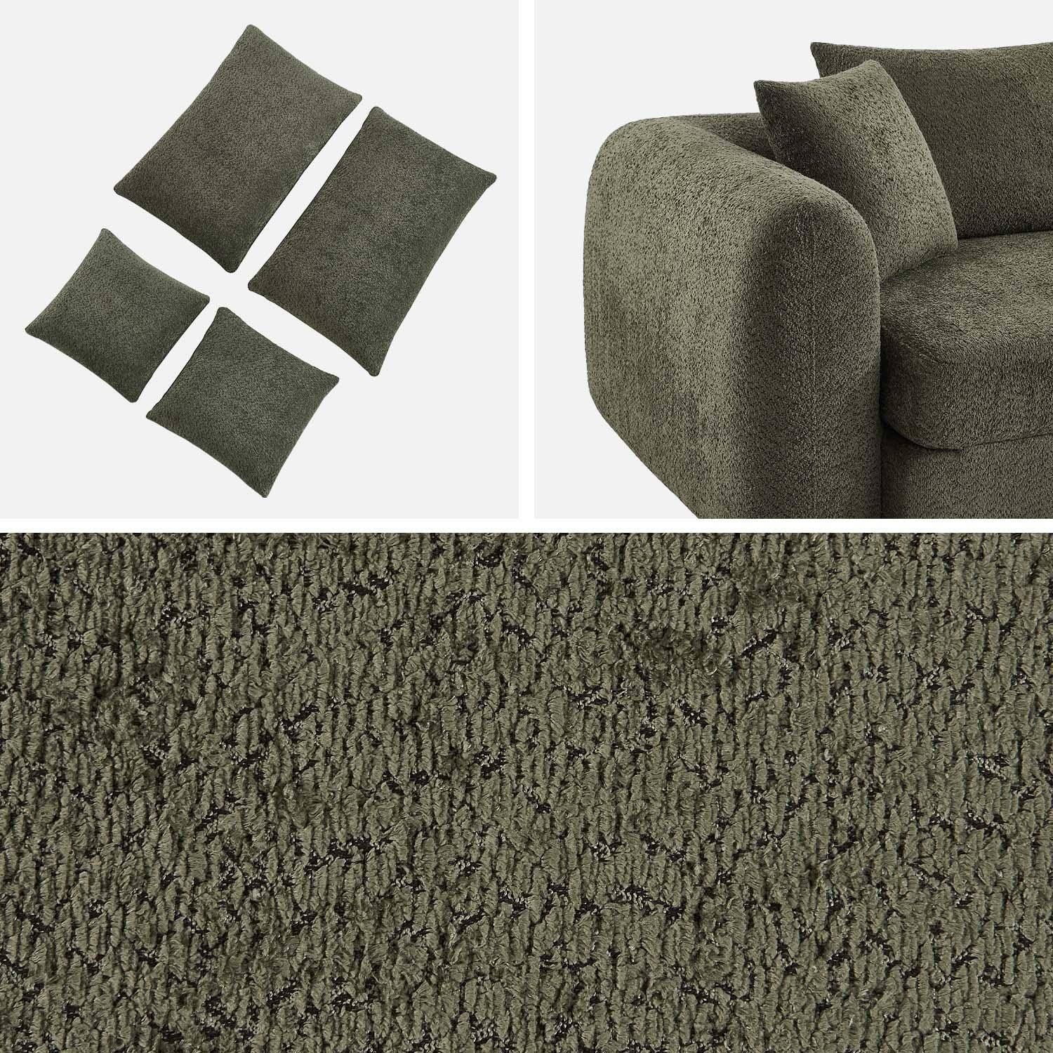 3-Sitzer-Schlafsofa mit strukturiertem Bouclé-Bezug, khaki,  L 243 x T 112 x H 66 cm - Sweeetch,sweeek,Photo5