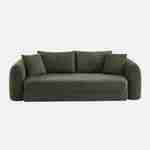 3-Sitzer-Schlafsofa mit strukturiertem Bouclé-Bezug, khaki,  L 243 x T 112 x H 66 cm - Sweeetch Photo2 3-Sitzer-Schlafsofa mit strukturiertem Bouclé-Bezug, khaki,  L 243 x T 112 x H 66 cm - Sweeetch Photo2