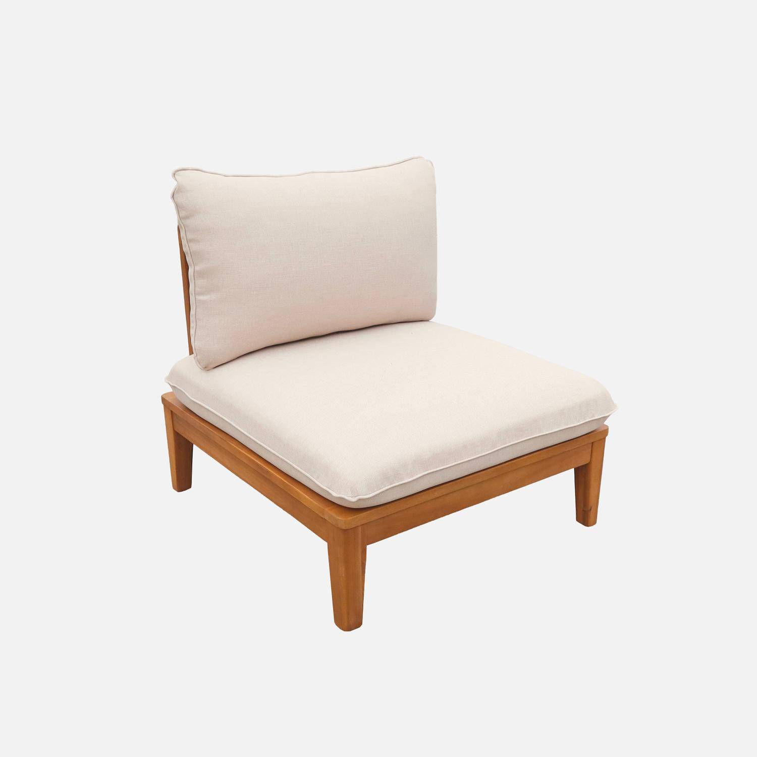 Banquette modulable de jardin bois d'acacia 2 places beige - Yona,sweeek,Photo2