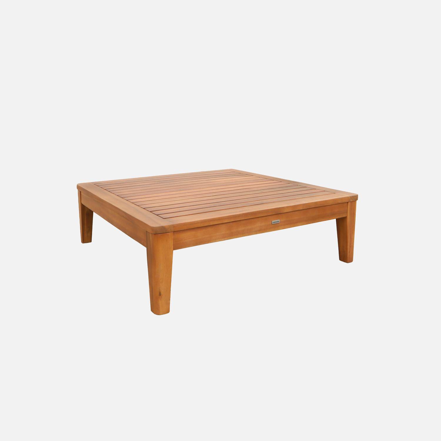 Fauteuil de jardin avec table basse bois d'acacia beige - Yona Photo3