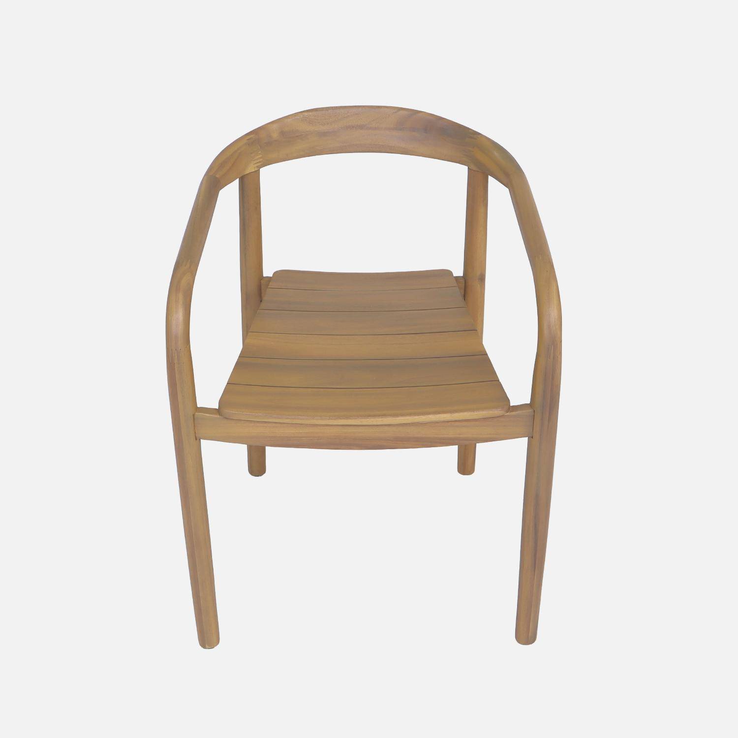 Lot de 2 fauteuils de jardin bois d'acacia couleur teck - Naio Photo3