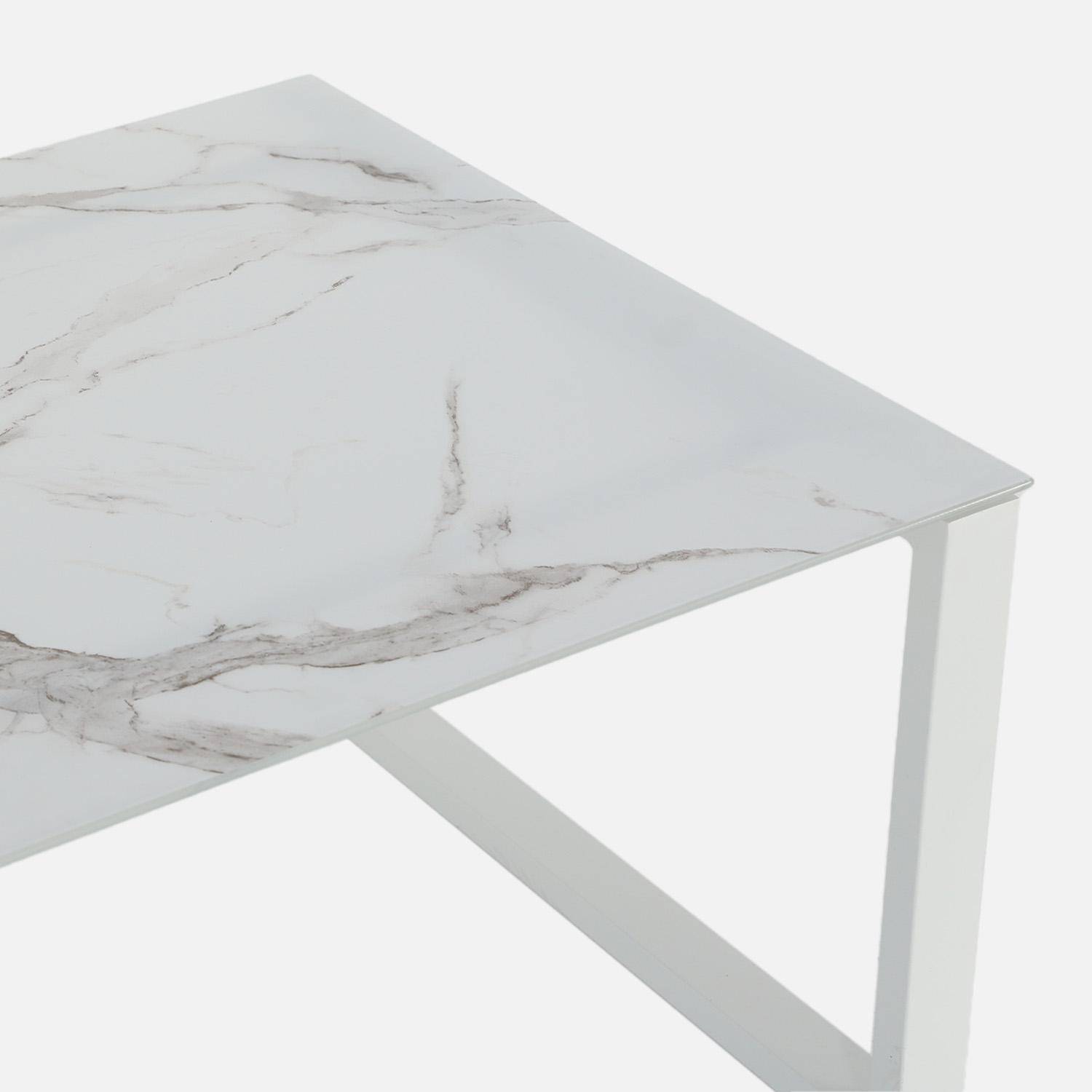 Salotto da giardino modulare in alluminio, 4 posti Bianco - 115x55x38 cm,sweeek,Photo11