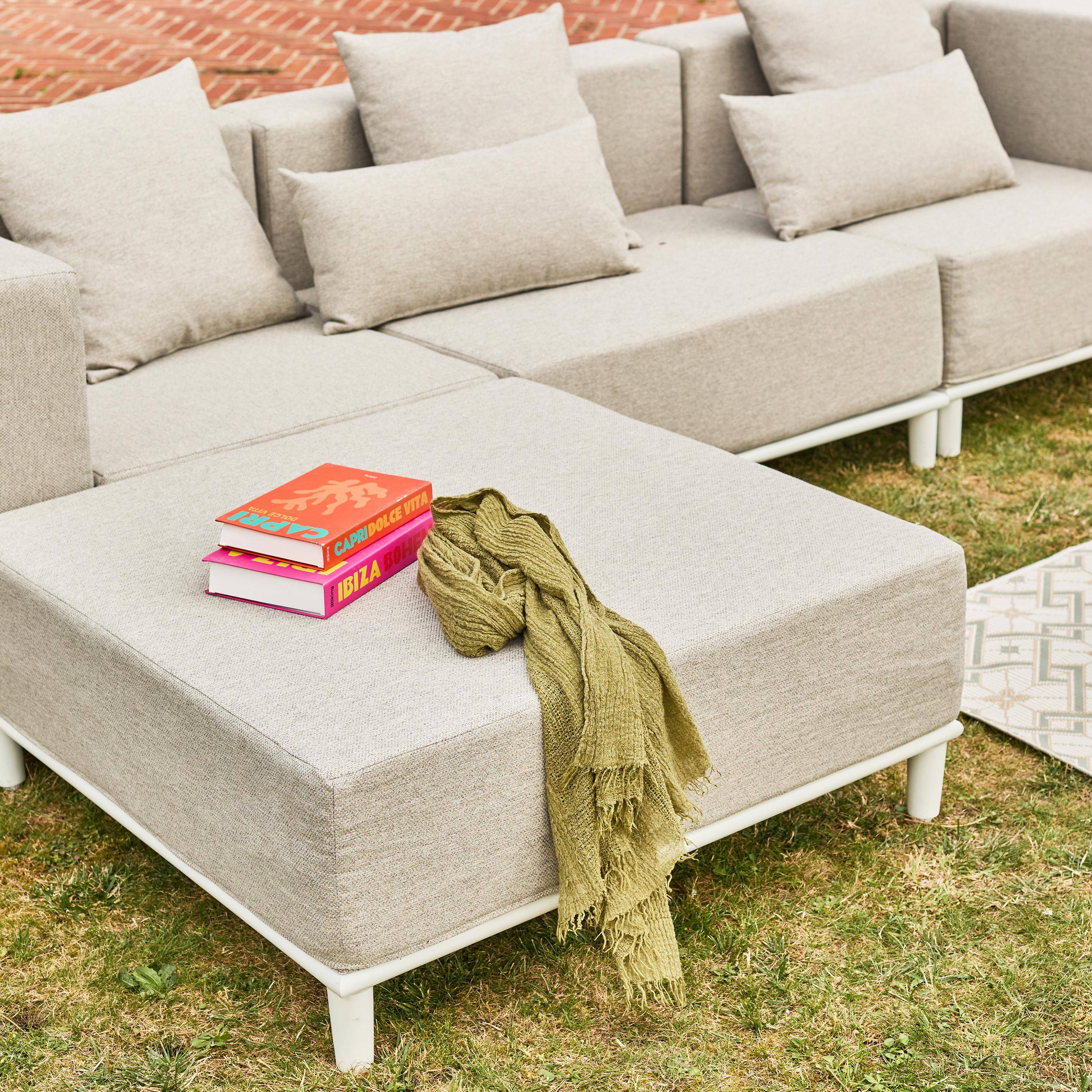 Salotto da giardino modulare in alluminio, 4 posti Bianco - 115x55x38 cm,sweeek,Photo10