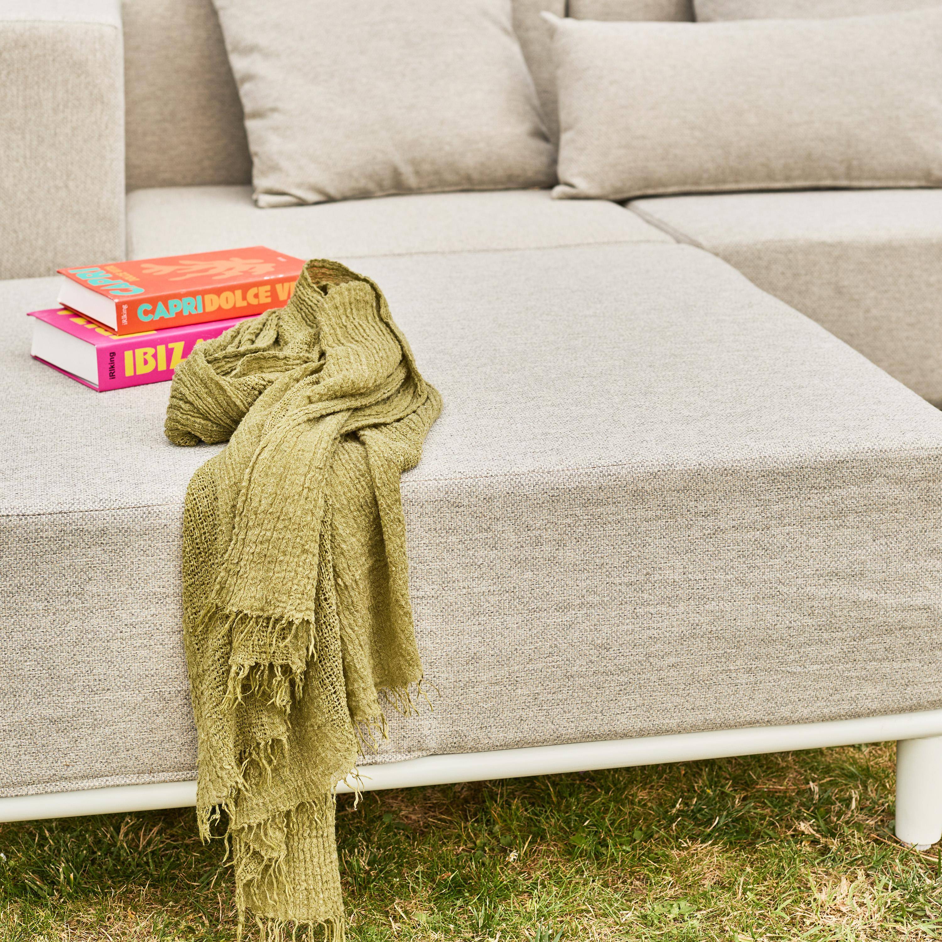 Salotto da giardino modulare in alluminio, 4 posti Bianco - 115x55x38 cm,sweeek,Photo8