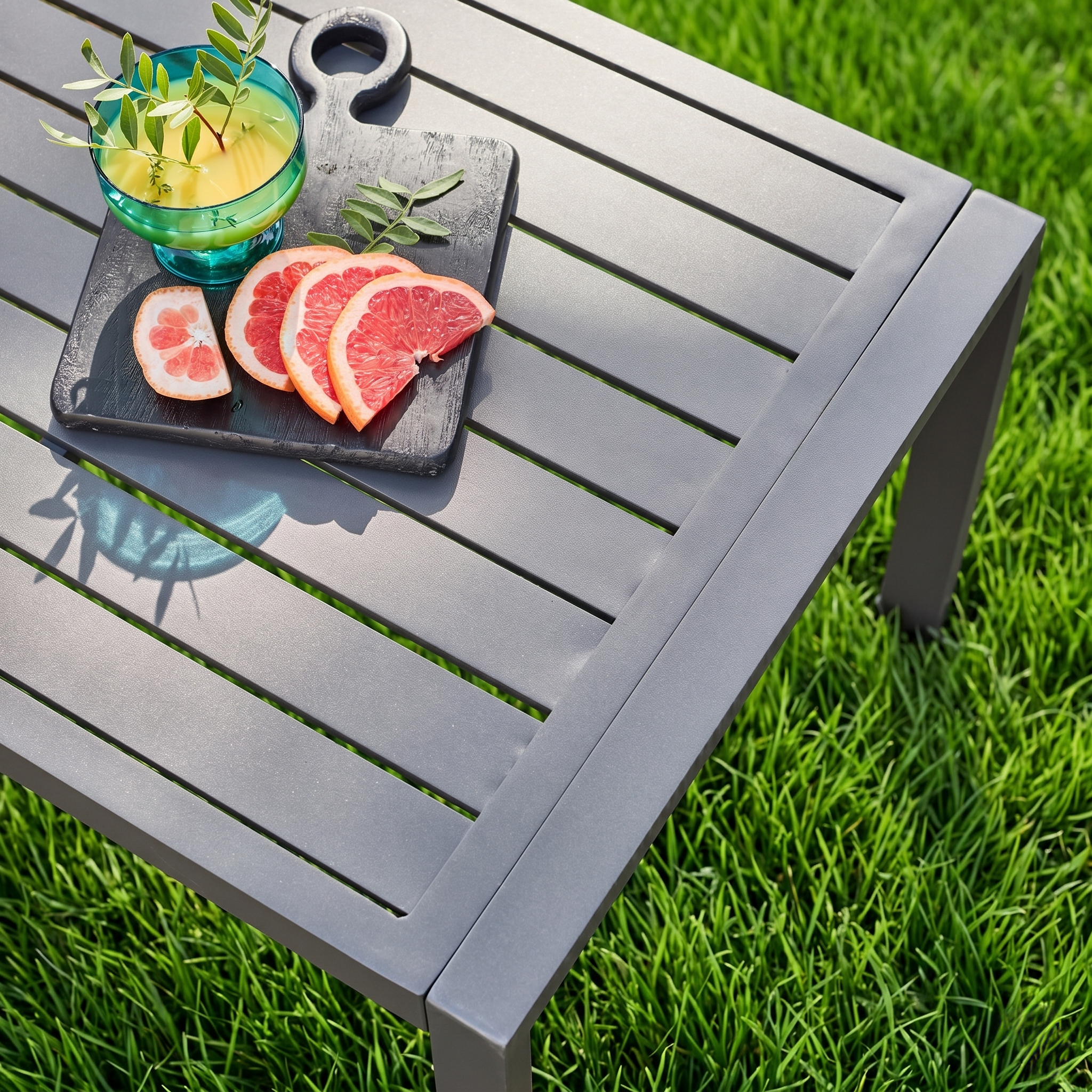 Salon de jardin aluminium 4 places anthracite - Onara Photo3