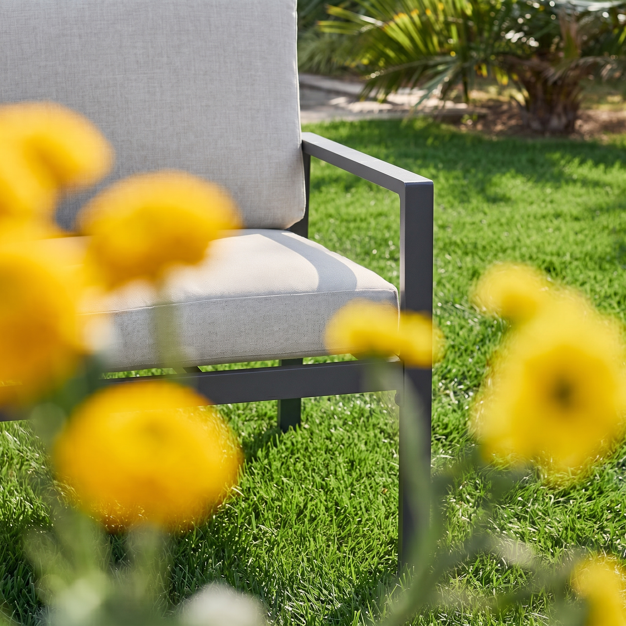 Salon de jardin aluminium 4 places anthracite - Onara Photo5