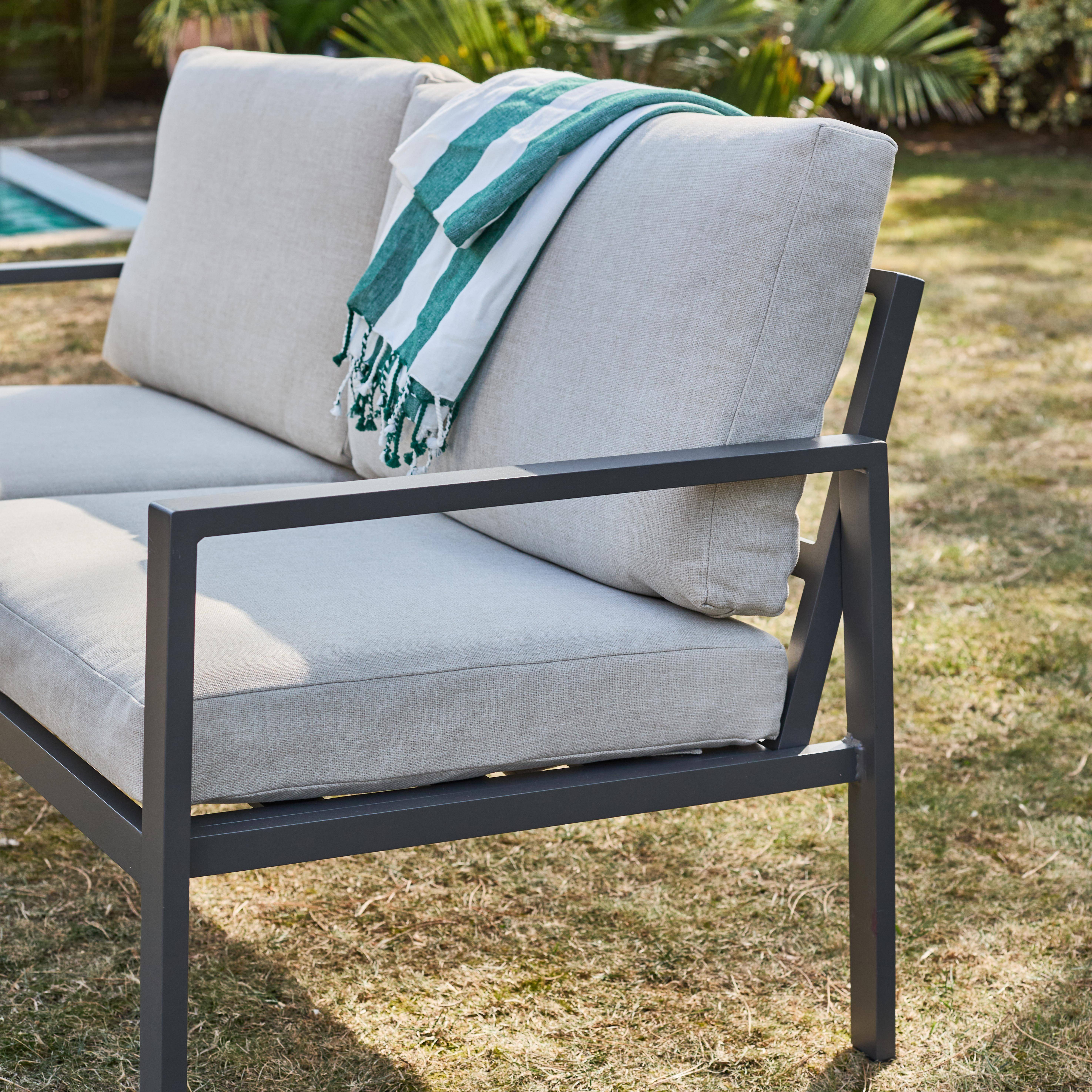 Salon de jardin aluminium 4 places anthracite - Onara Photo5