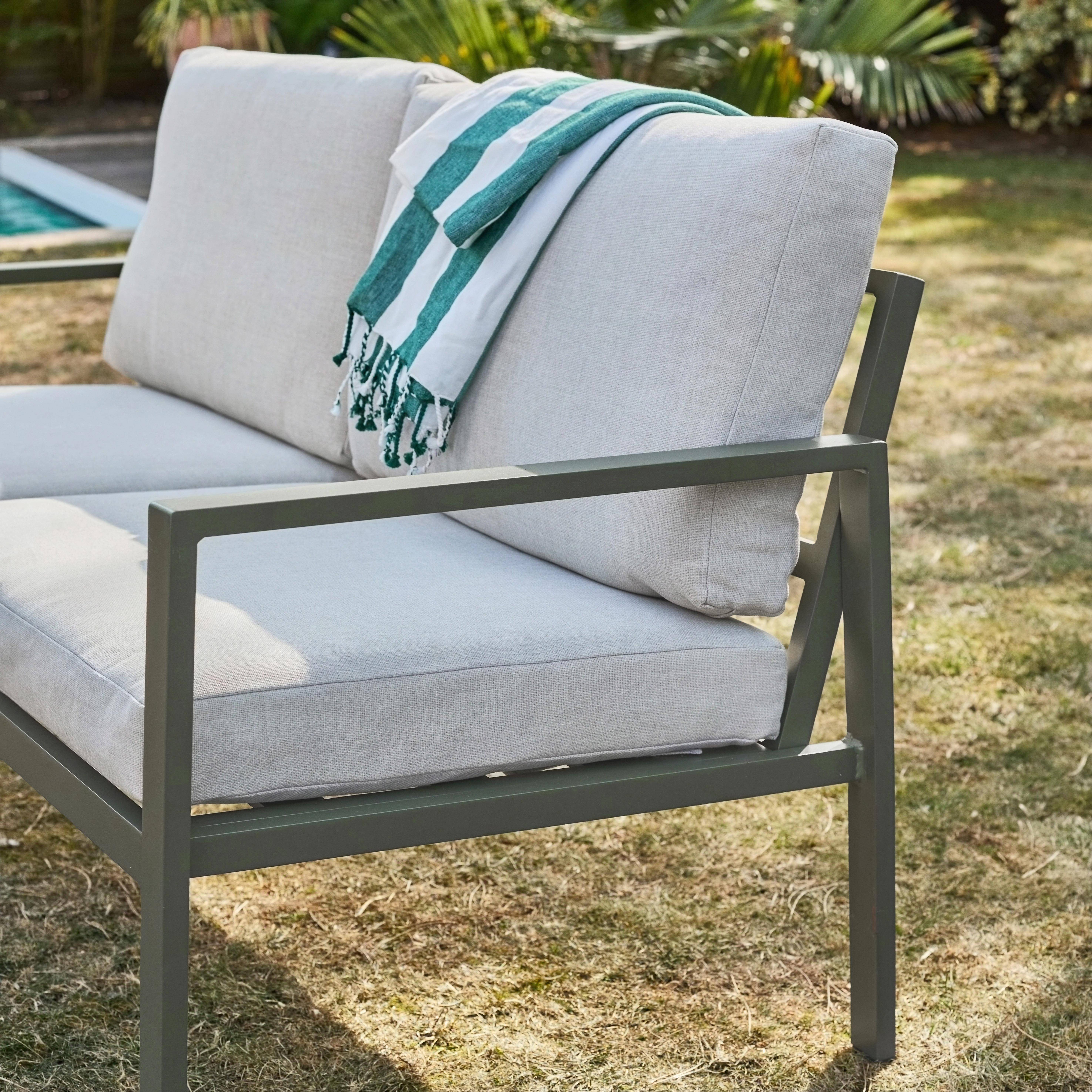 Salon de jardin aluminium 4 places kaki - Onara Photo4