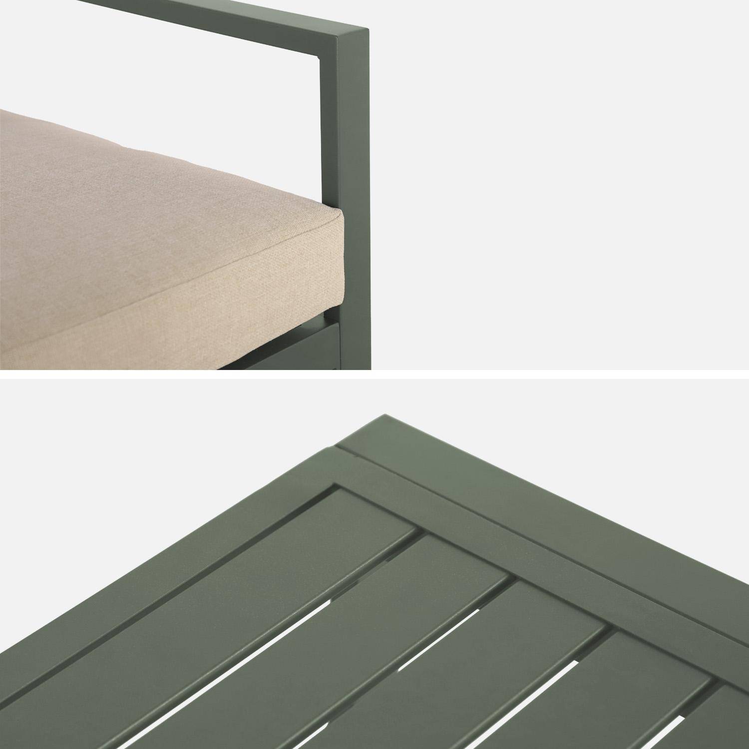 Conjunto de jardín de aluminio , 4 plazas Verde kaki - 140x70x68 cm Photo3