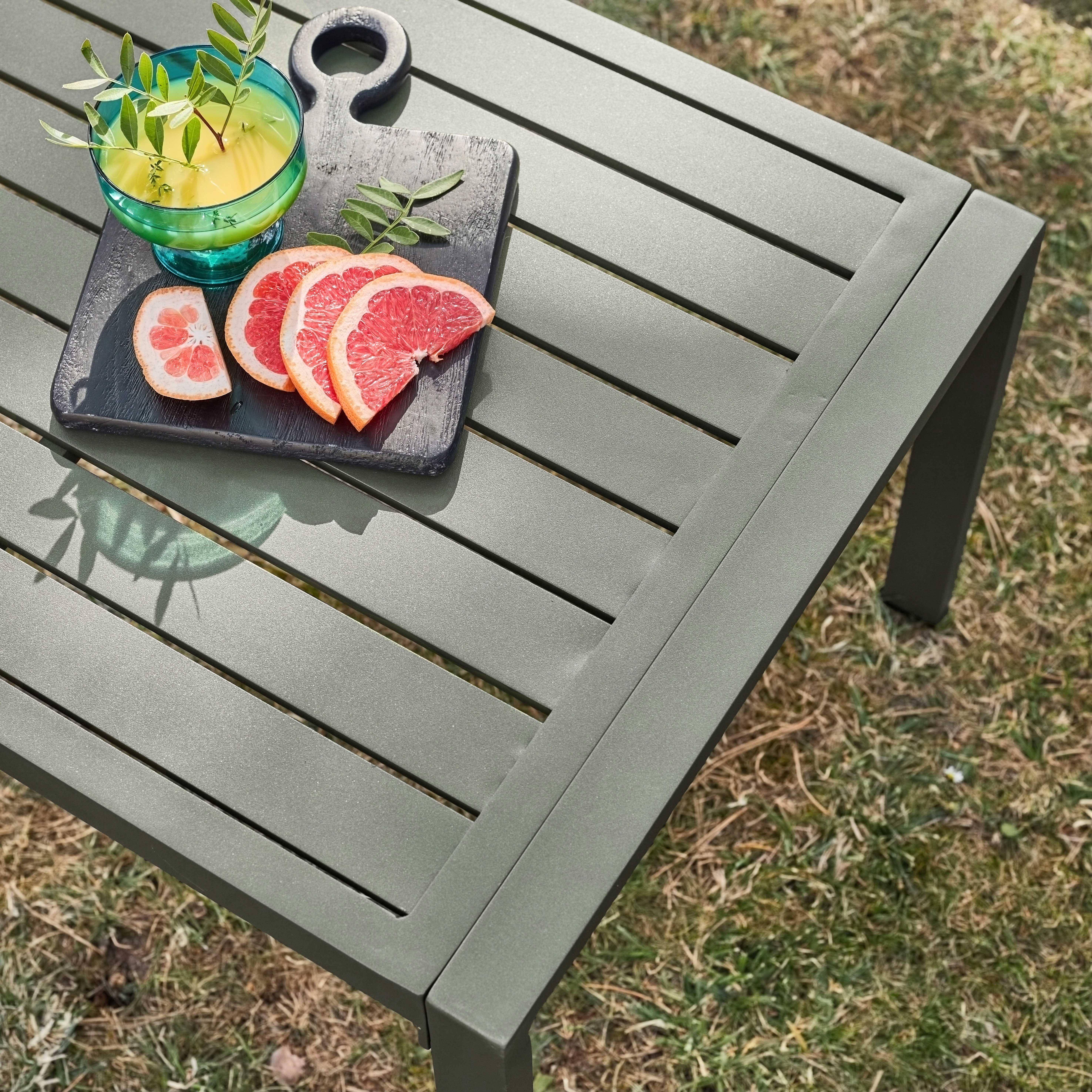 Salon de jardin aluminium 4 places kaki - Onara Photo3