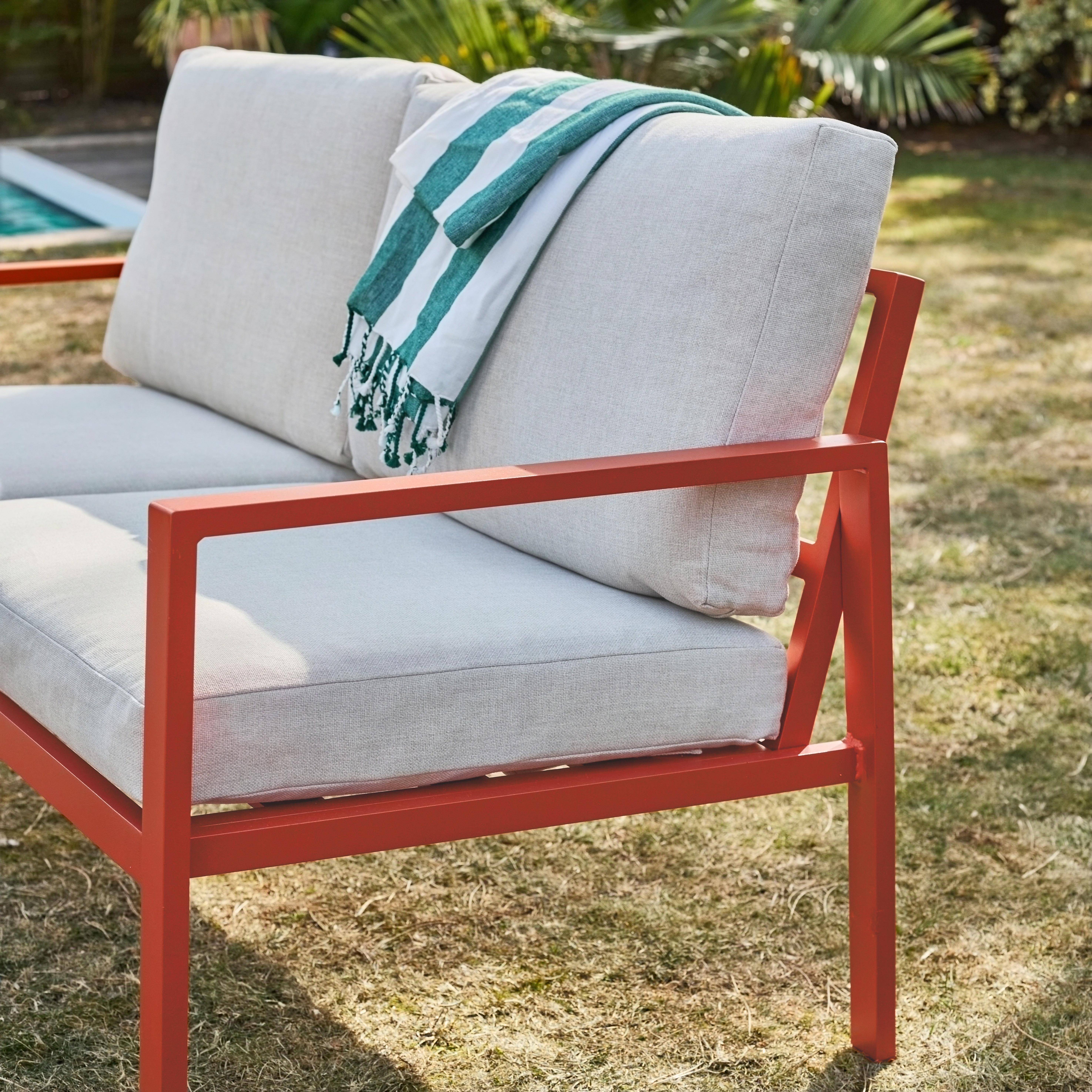 Conjunto de jardim em alumínio, 4 lugares Terracota - 140x70x68 cm,sweeek,Photo4