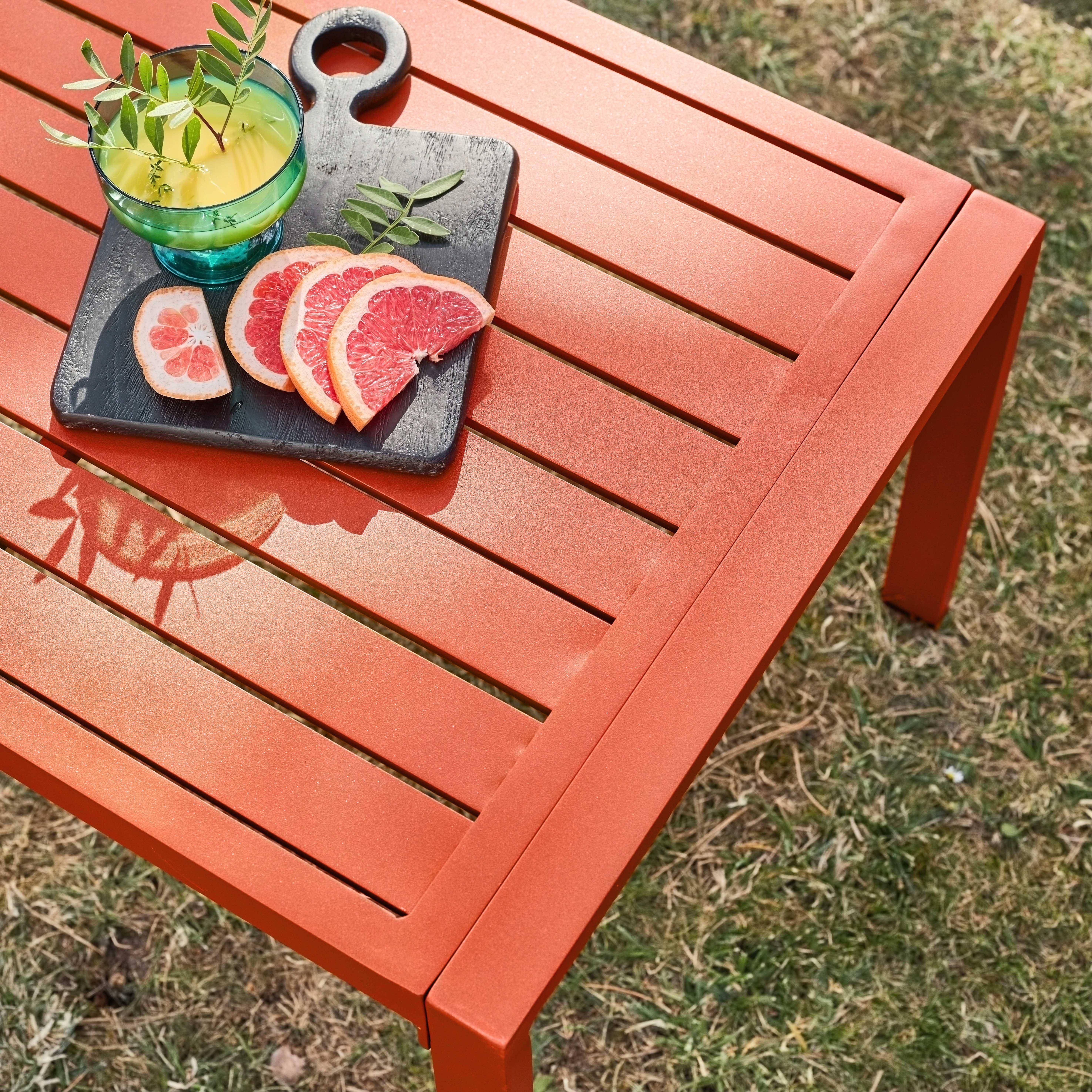 Conjunto de jardim em alumínio, 4 lugares Terracota - 140x70x68 cm,sweeek,Photo3