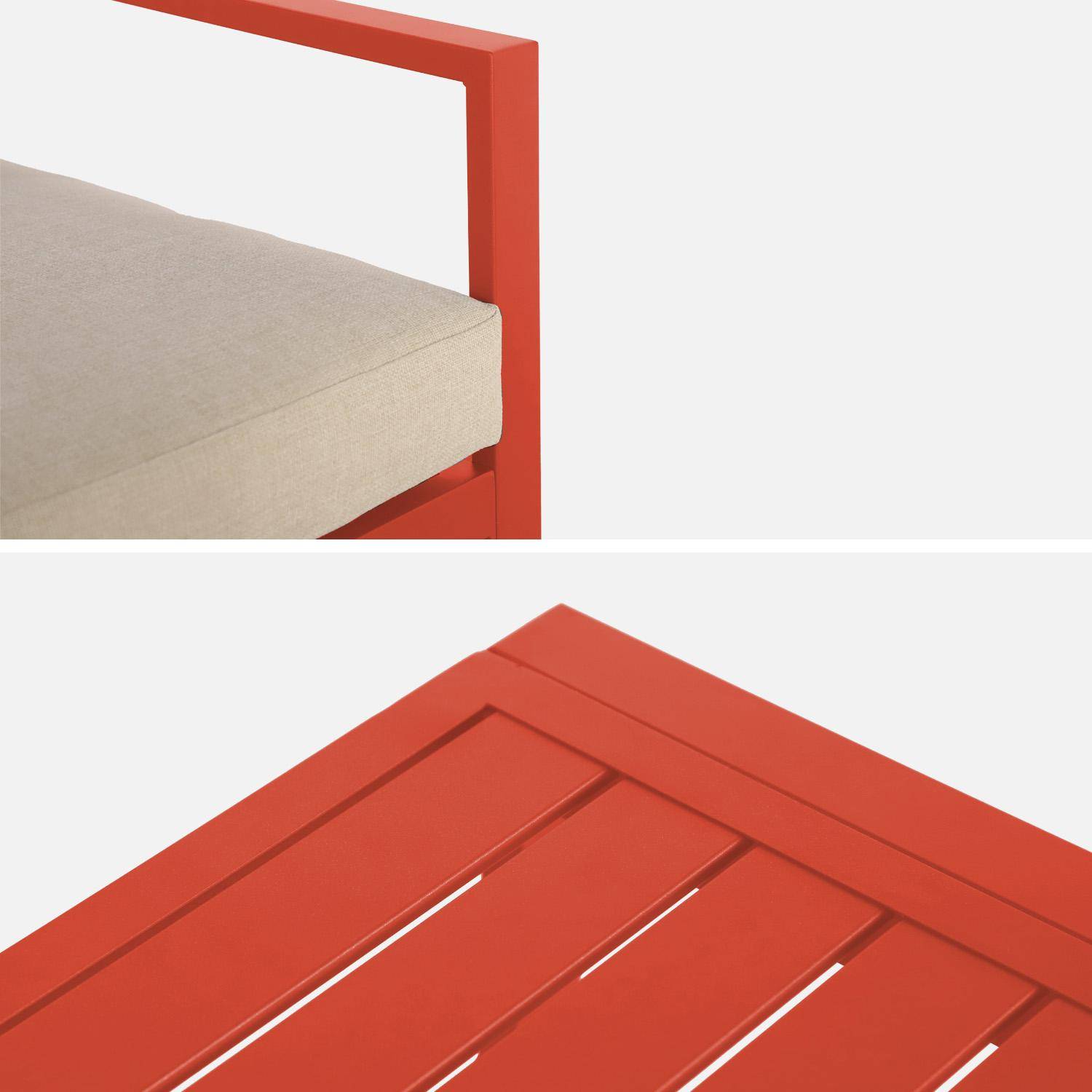 Salon de jardin aluminium 4 places terracotta - Onara Photo4