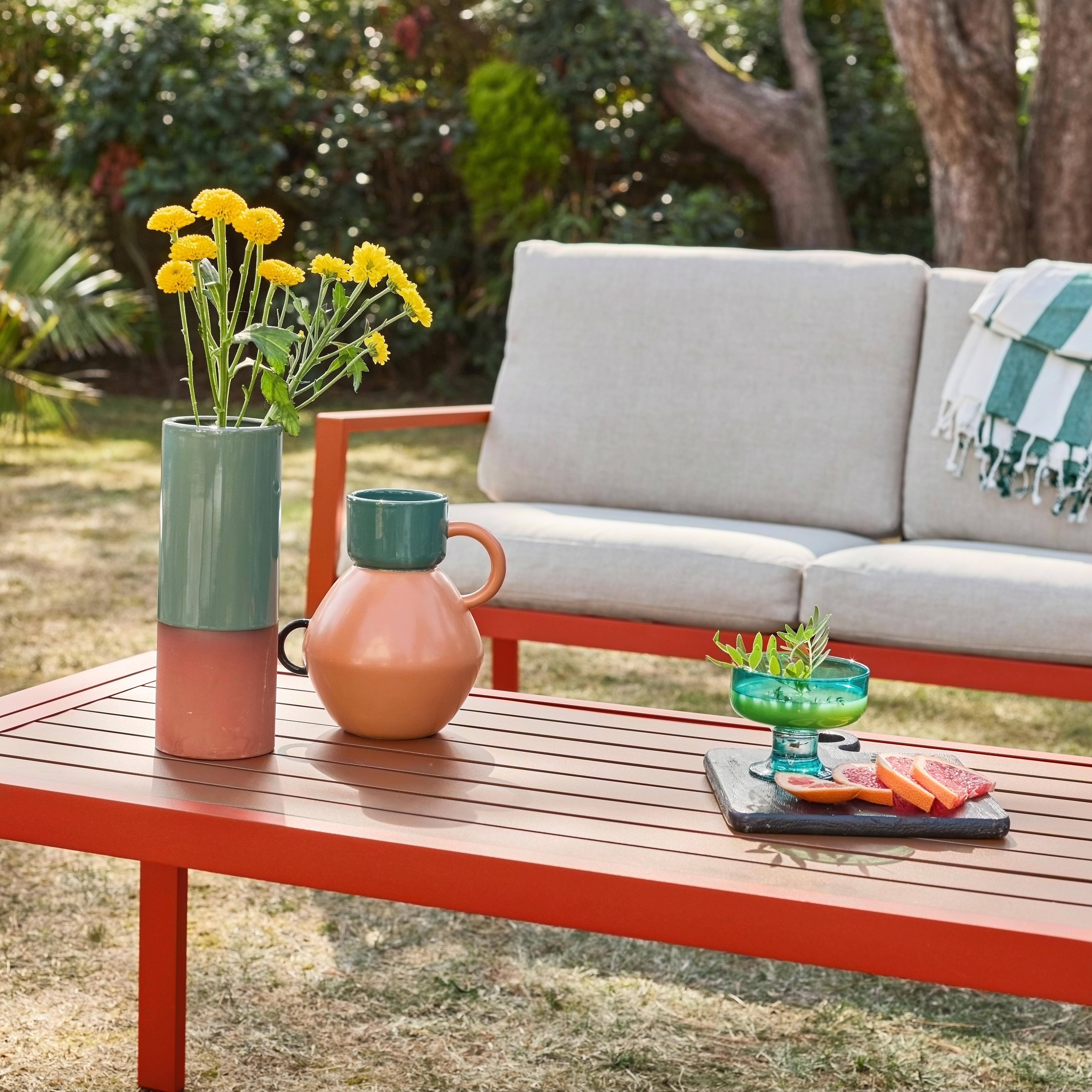 Conjunto de jardim em alumínio, 4 lugares Terracota - 140x70x68 cm,sweeek,Photo2