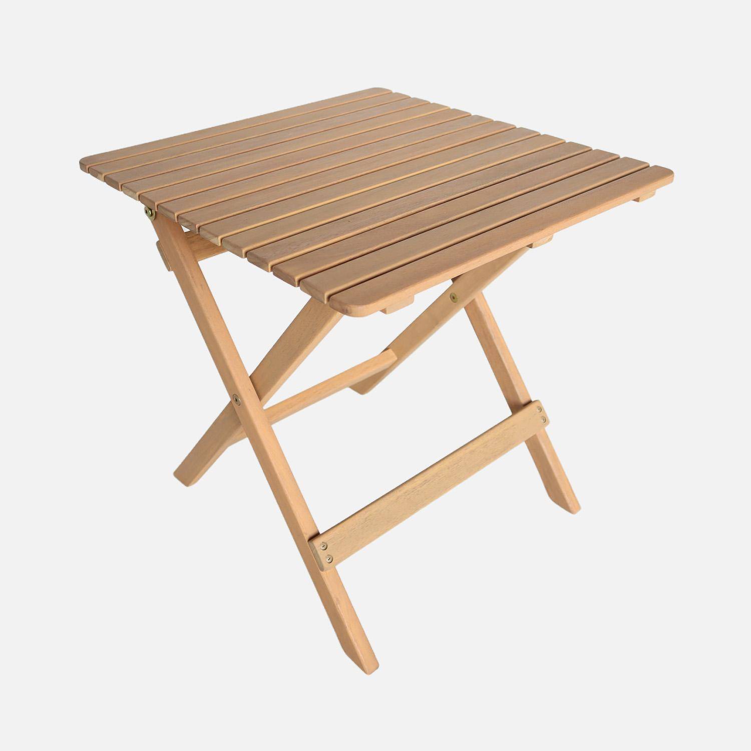 Mesa de jardim bistrô infantil de madeira de acácia com 2 cadeiras Verde cinzento - 54x43x33 cm,sweeek,Photo5