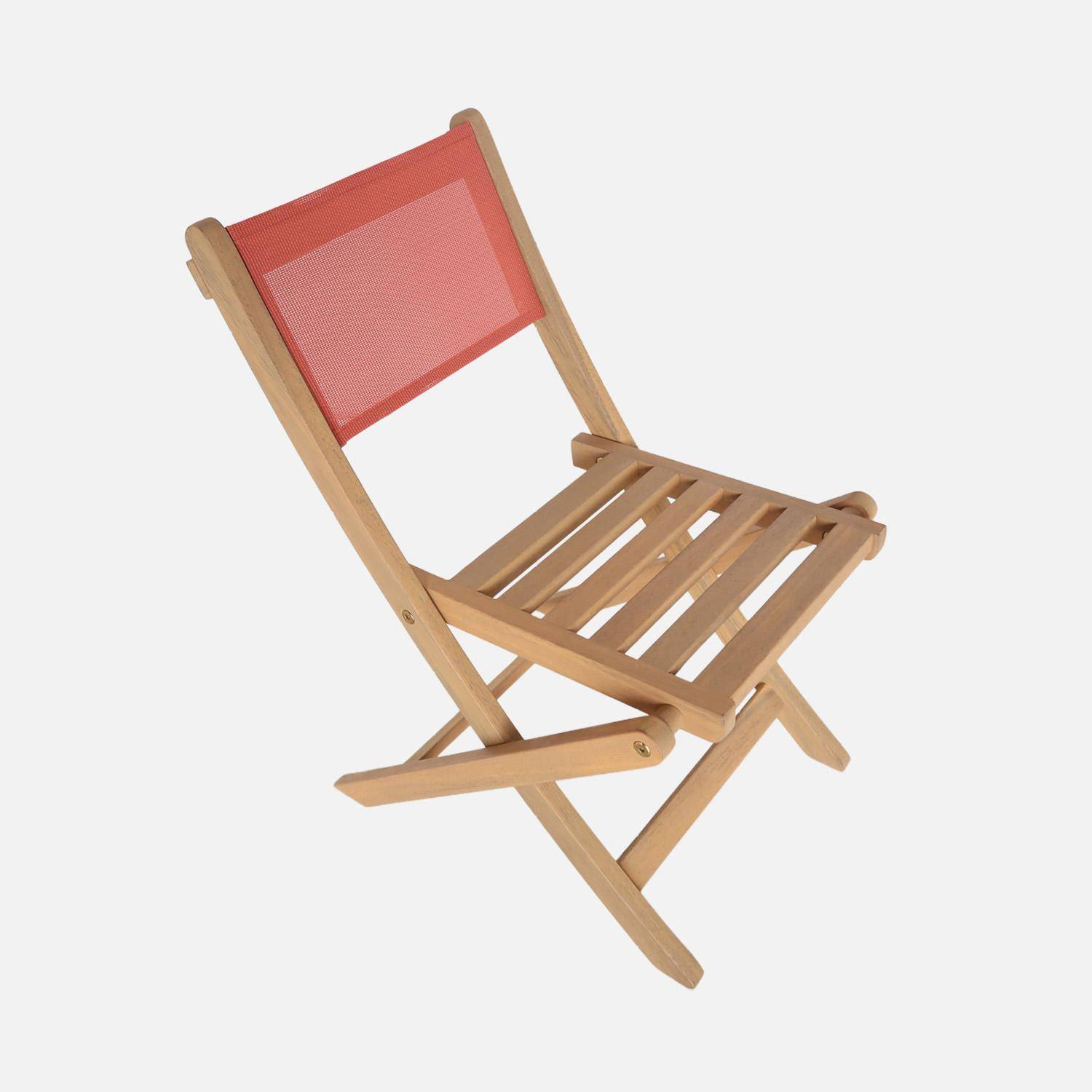 Mesa de jardim bistrô infantil de madeira de acácia com 2 cadeiras Terracota - 54x43x33 cm,sweeek,Photo3