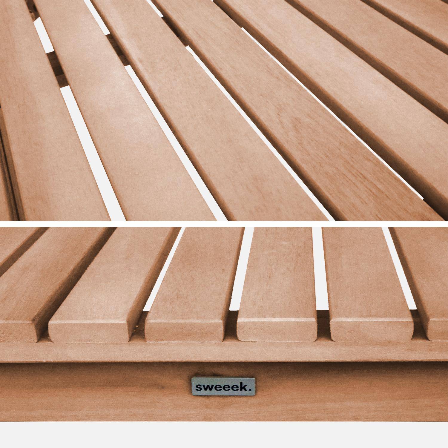 Mesa de jardín infantil rectangular de madera de acacia, 4 plazas Verde grisáceo - 80x50x50 cm,sweeek,Photo4