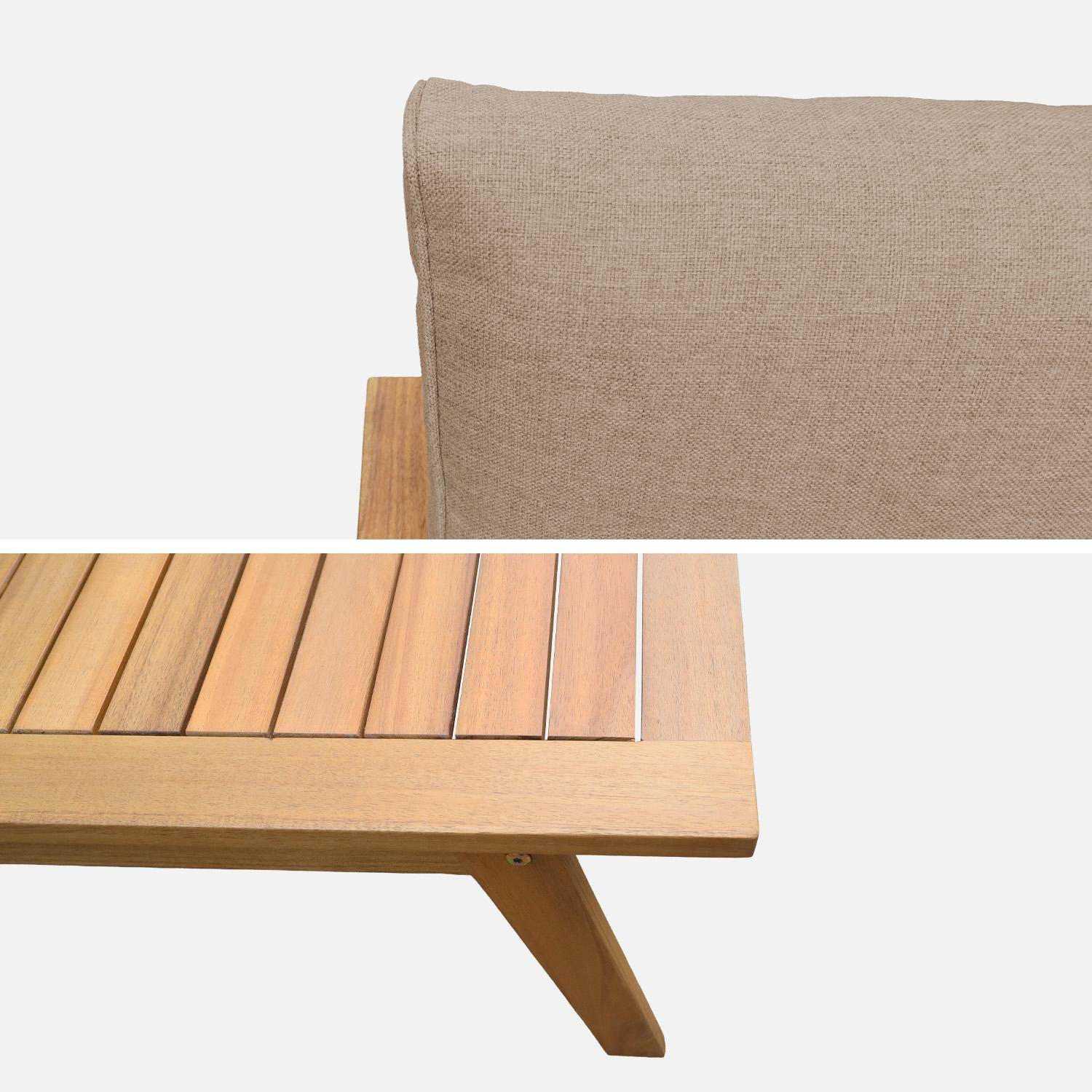 Salon de jardin bois d'acacia et oléfine 4 places marron - Kaelia,sweeek,Photo9