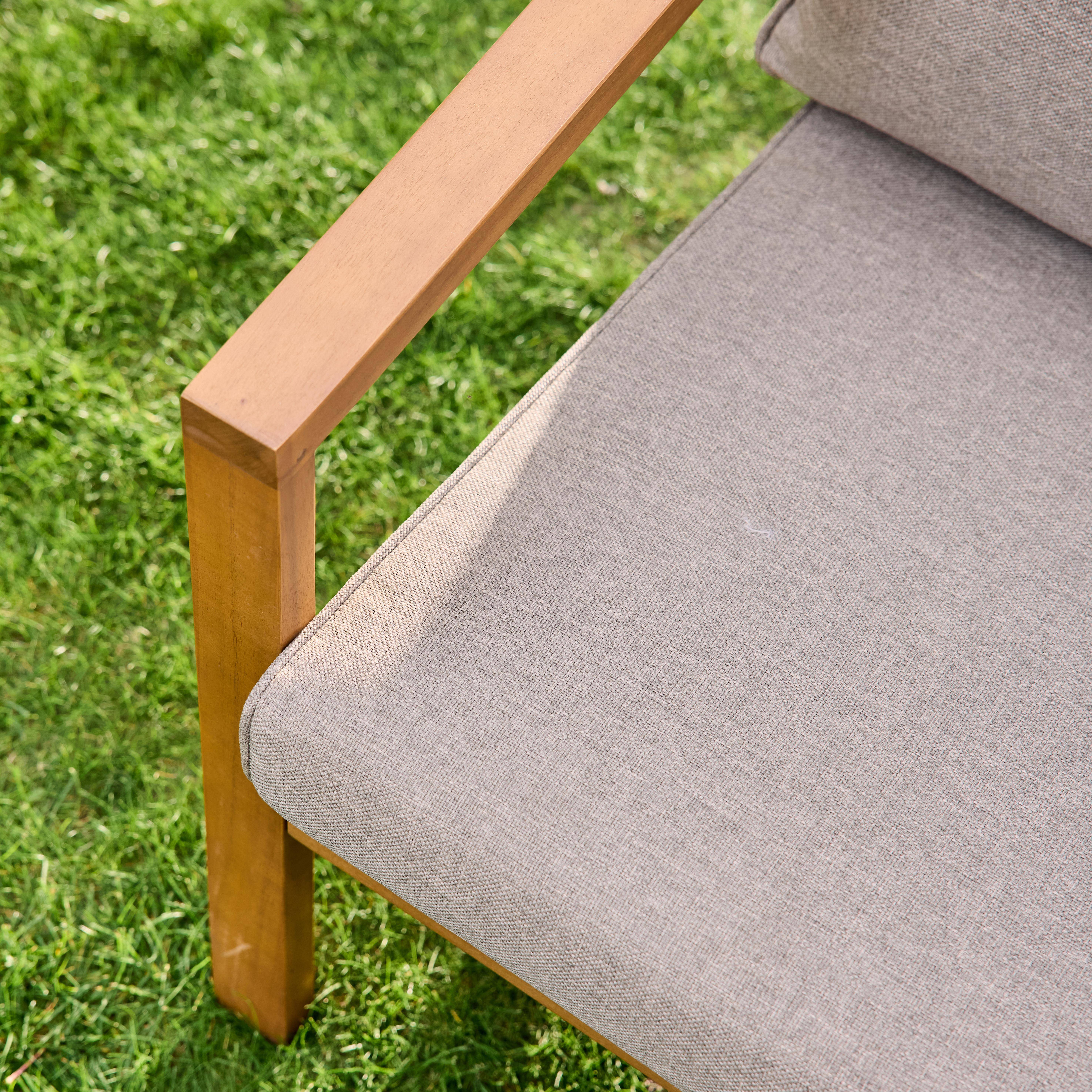 Salon de jardin bois d'acacia et oléfine 4 places marron - Kaelia Photo4