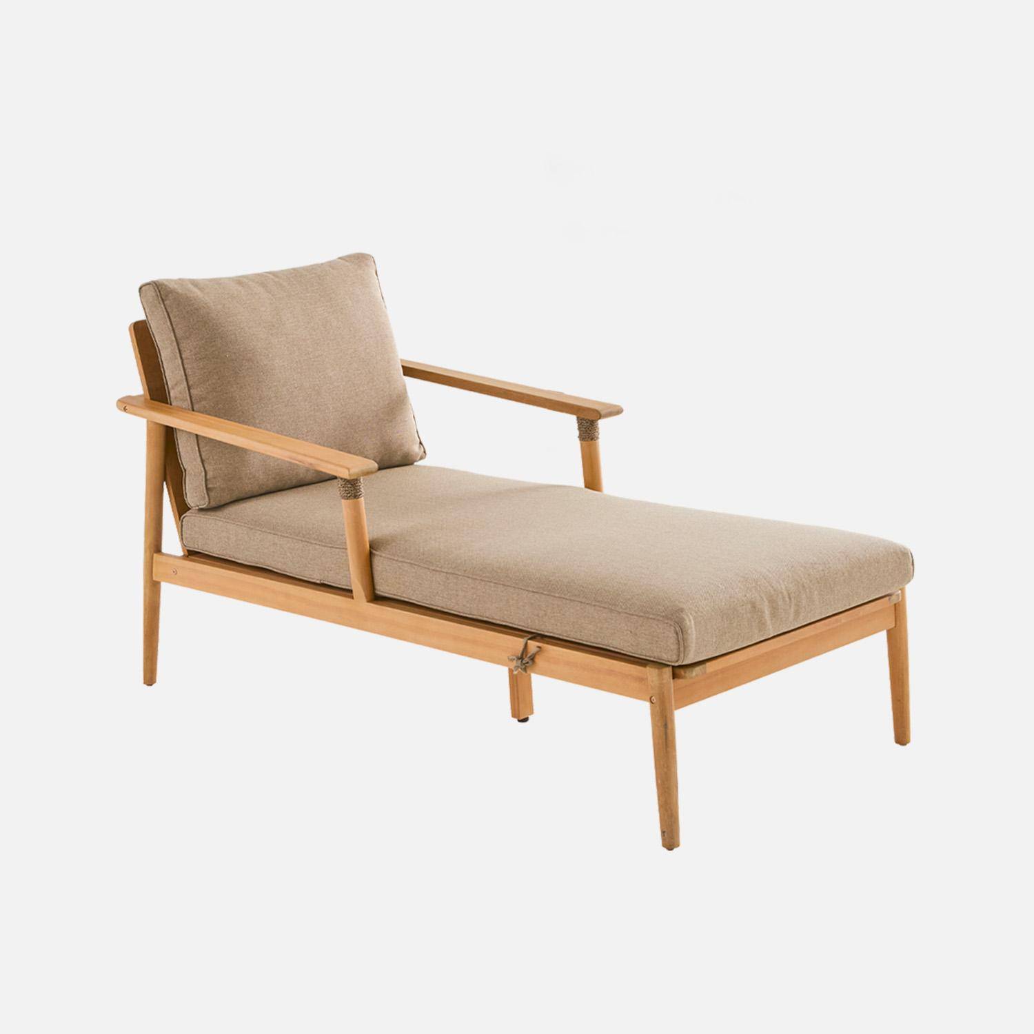 Lot de deux bains de soleil bois d'acacia et cordage marron - Cordelia,sweeek,Photo3