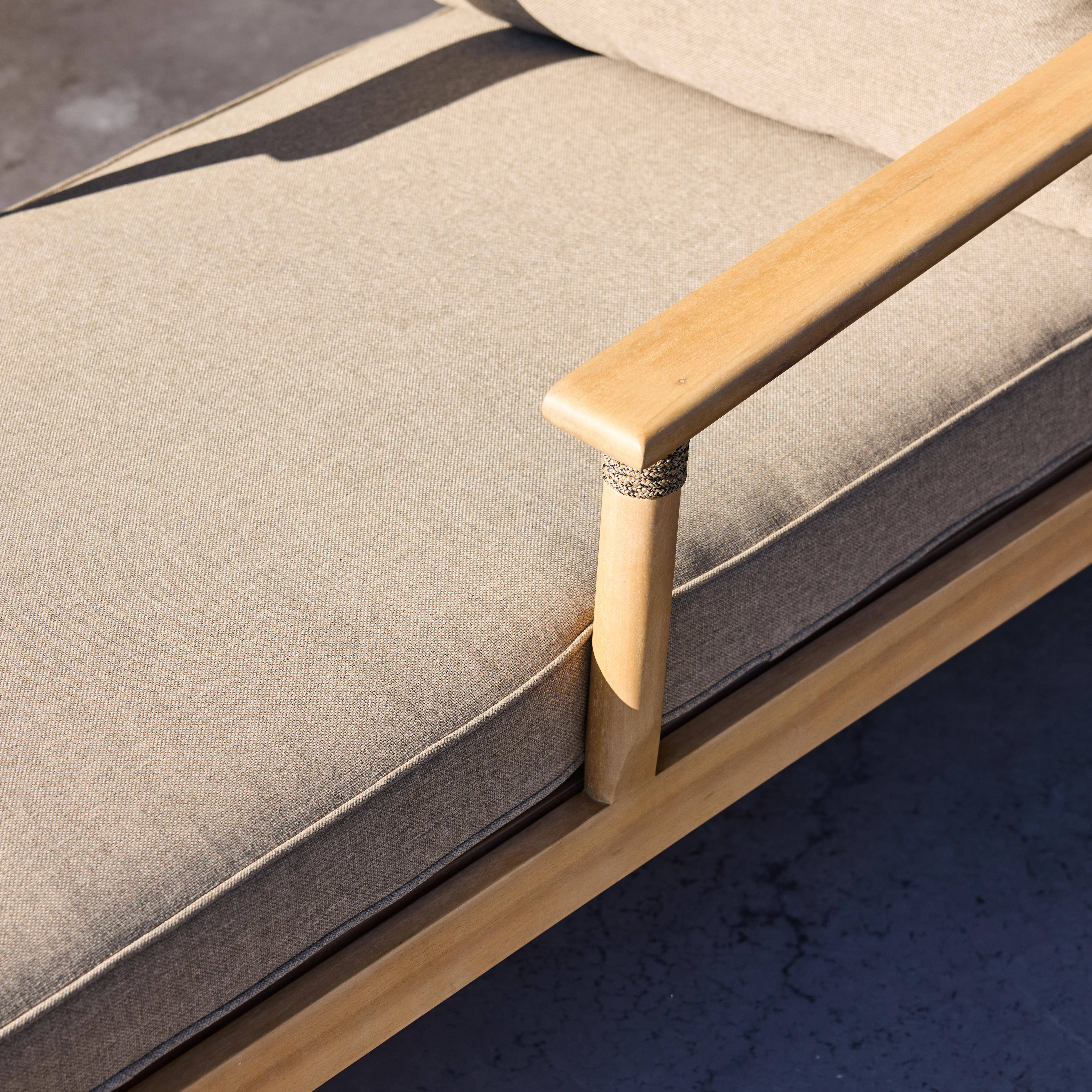 Lot de deux bains de soleil bois d'acacia et cordage marron - Cordelia,sweeek,Photo2