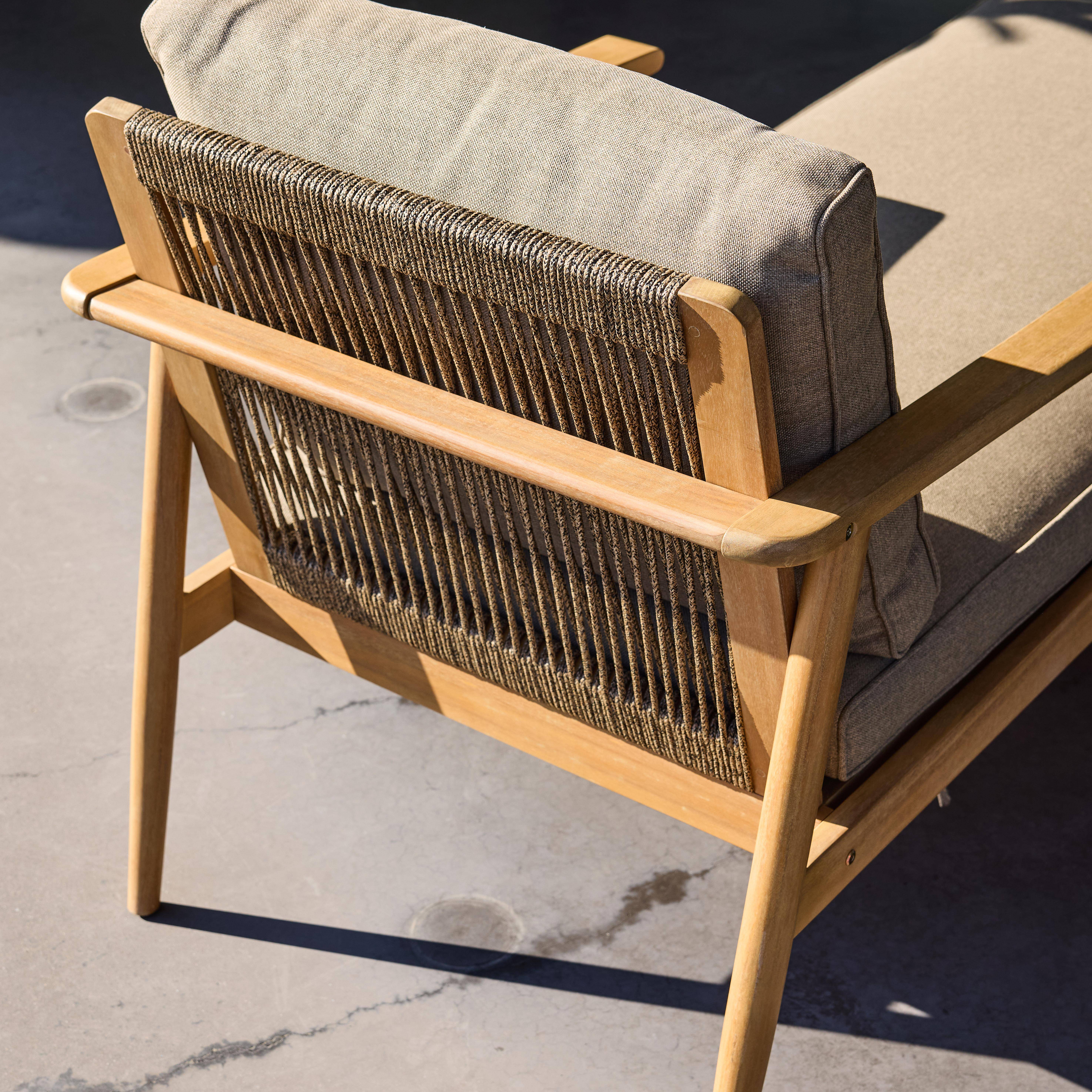 Lot de deux bains de soleil bois d'acacia et cordage marron - Cordelia Photo5