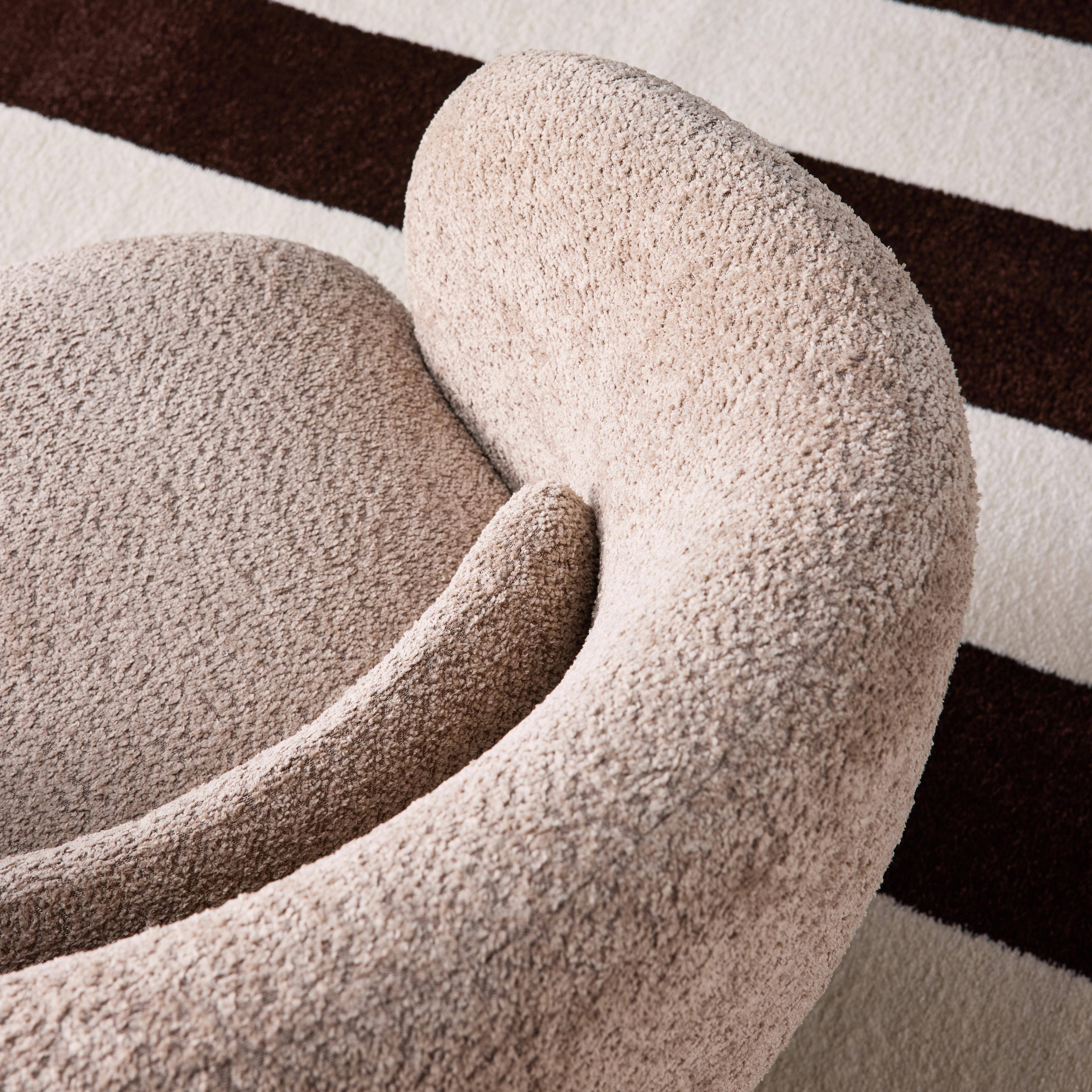 Sillón giratorio 360° en tela texturizada con cojín Beige - 76x76x76.5 cm,sweeek,Photo7