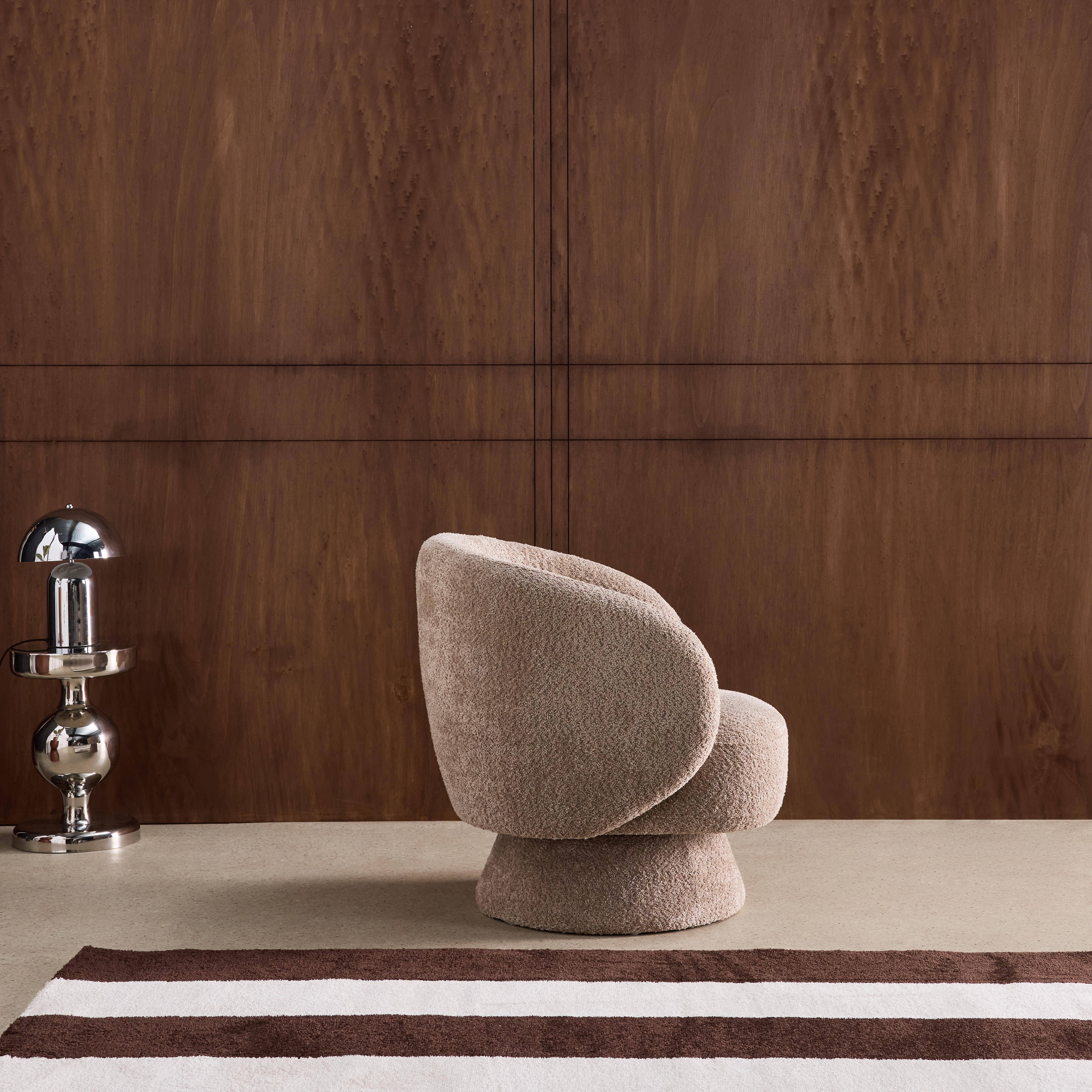 Sillón giratorio 360° en tela texturizada con cojín Beige - 76x76x76.5 cm Photo5