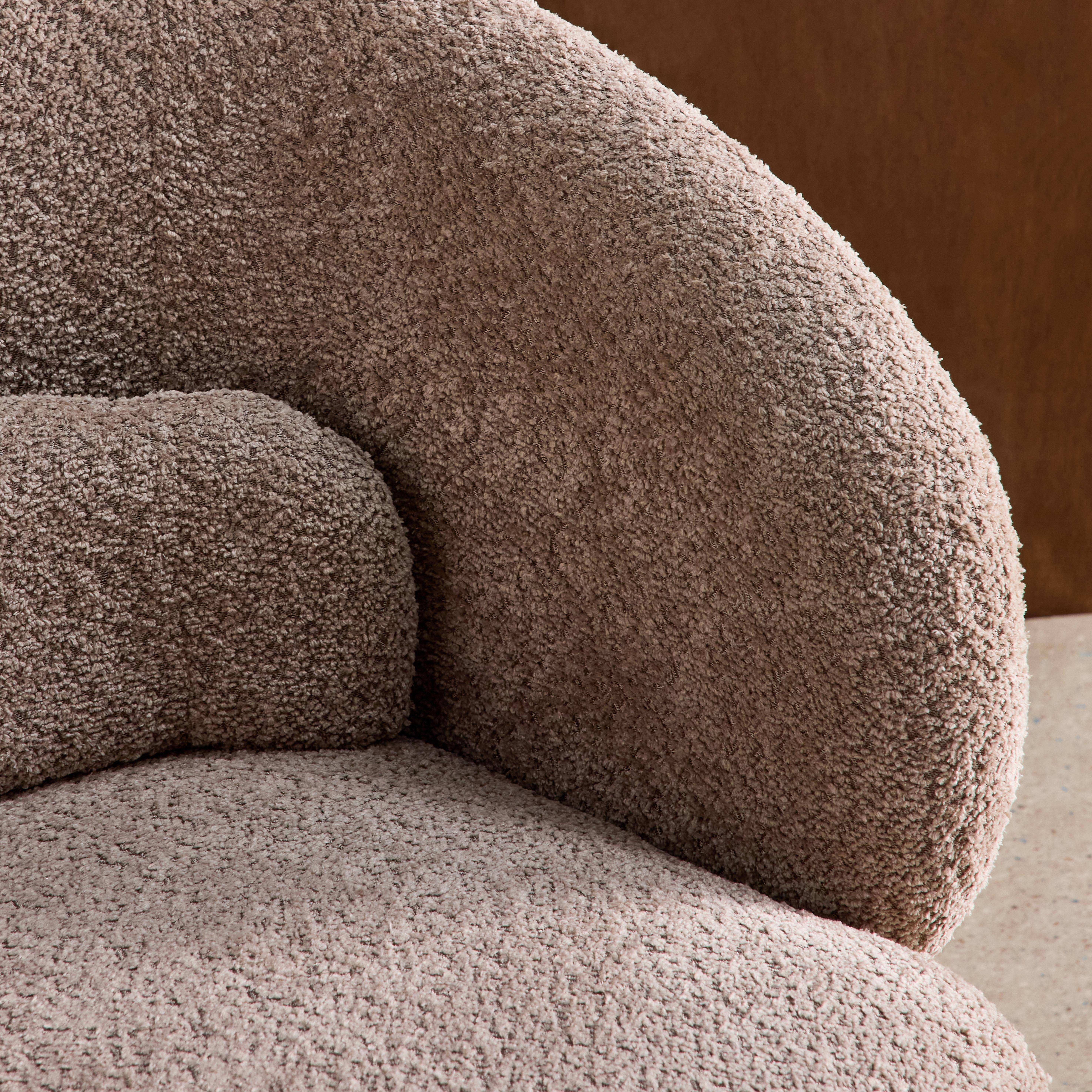 Sillón giratorio 360° en tela texturizada con cojín Beige - 76x76x76.5 cm,sweeek,Photo6