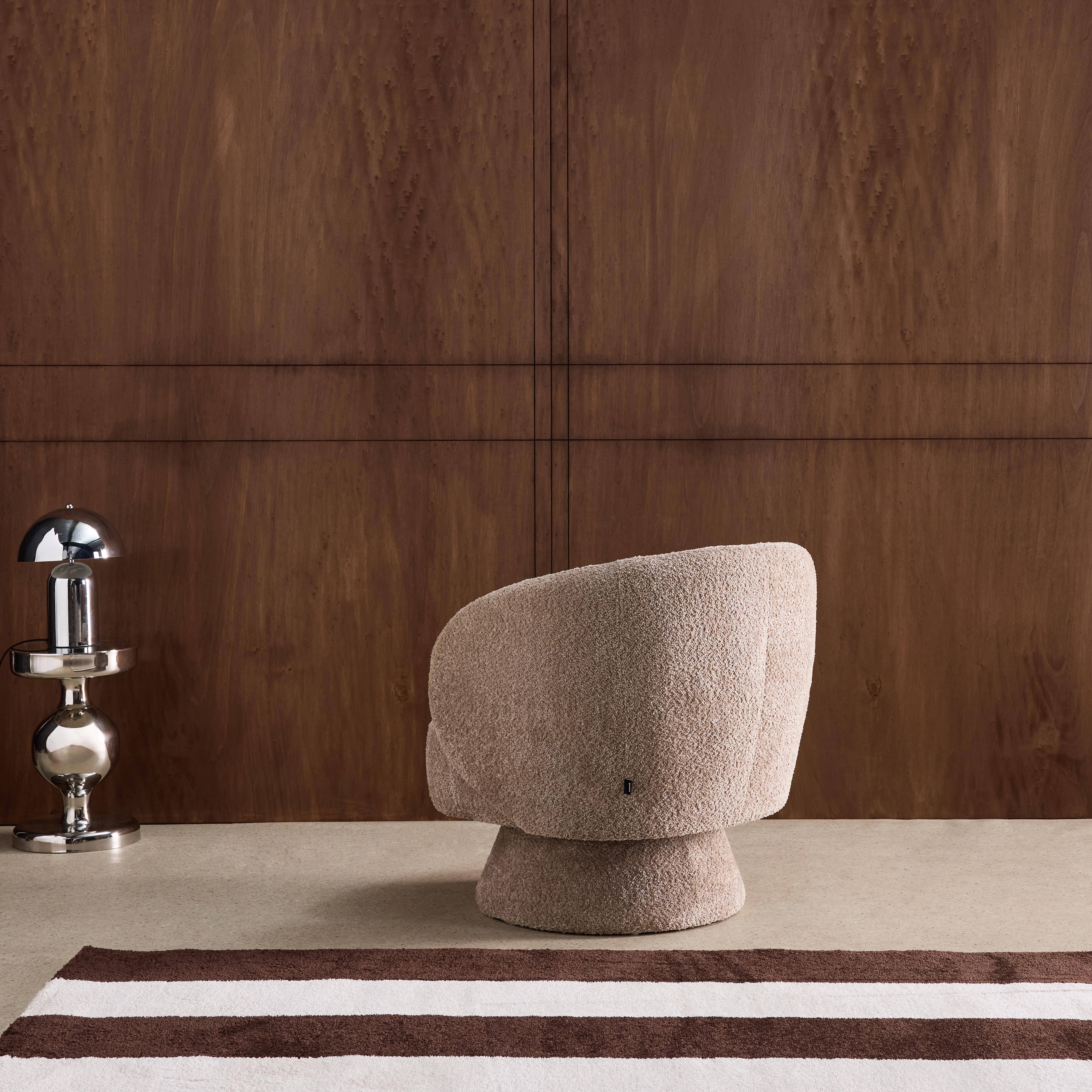 Sillón giratorio 360° en tela texturizada con cojín Beige - 76x76x76.5 cm,sweeek,Photo4