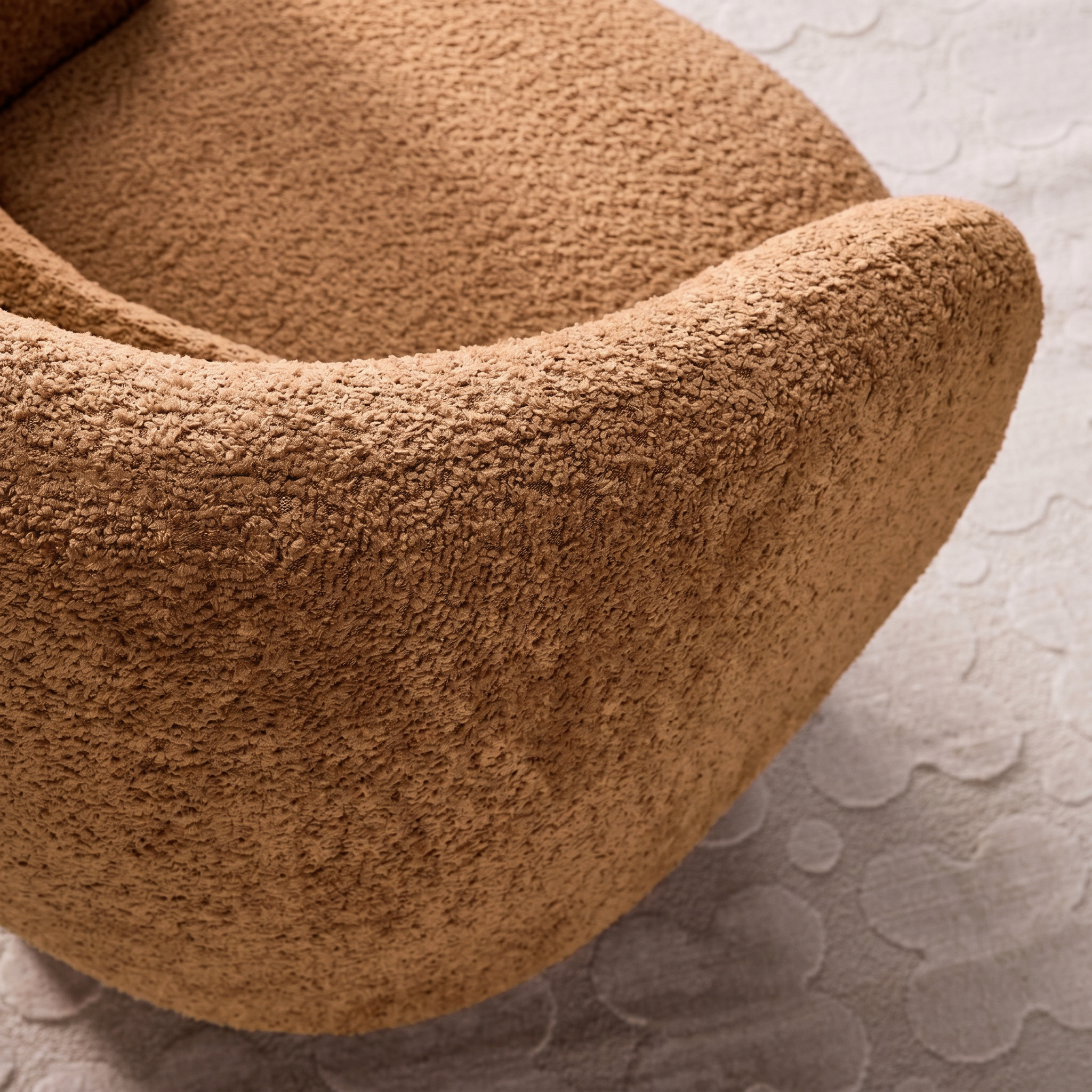 Sillón giratorio 360° en tela texturizada con cojín Terracotta - 76x76x76.5 cm,sweeek,Photo7