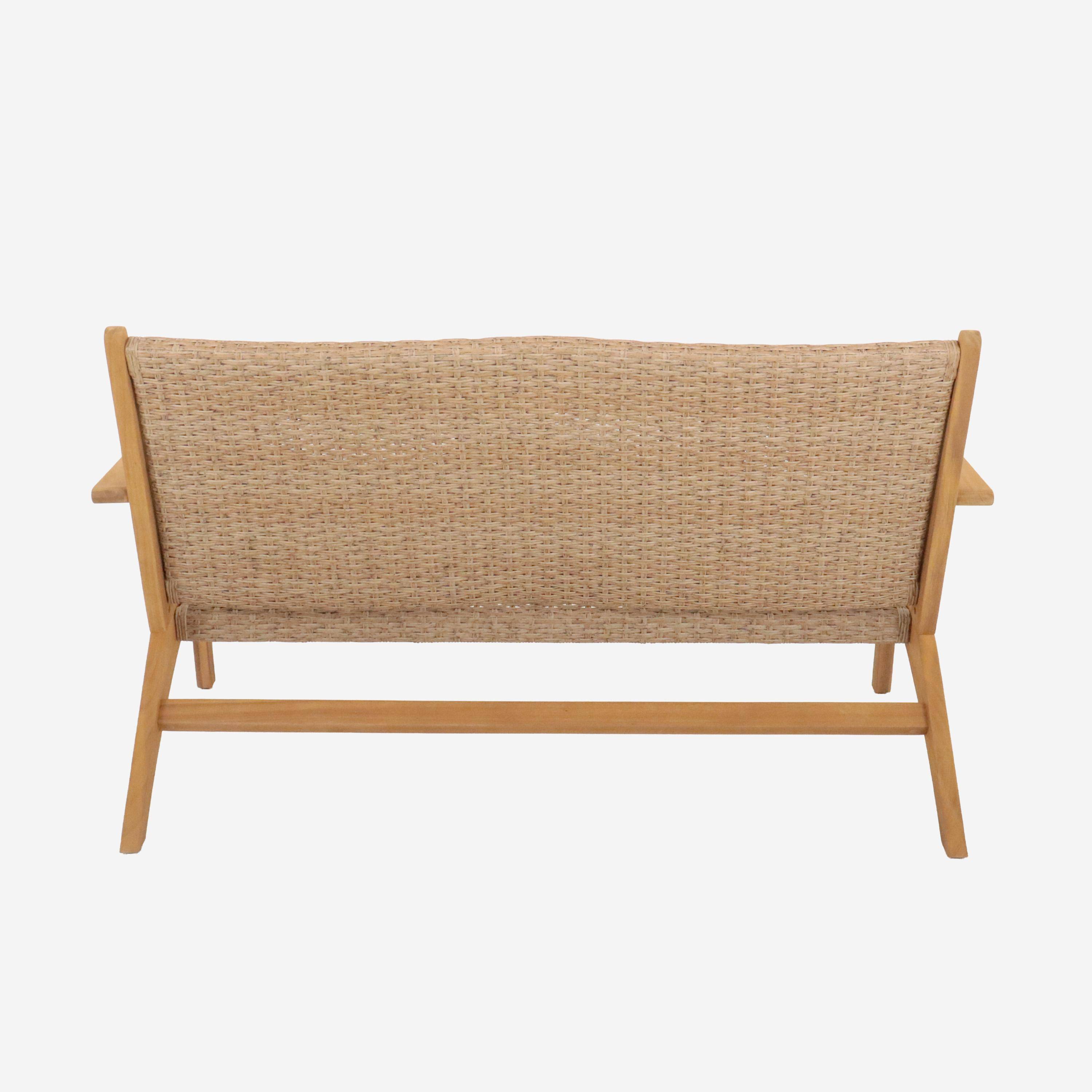 Banc de jardin bois d'acacia 2 places couleur teck - Belize ,sweeek,Photo3