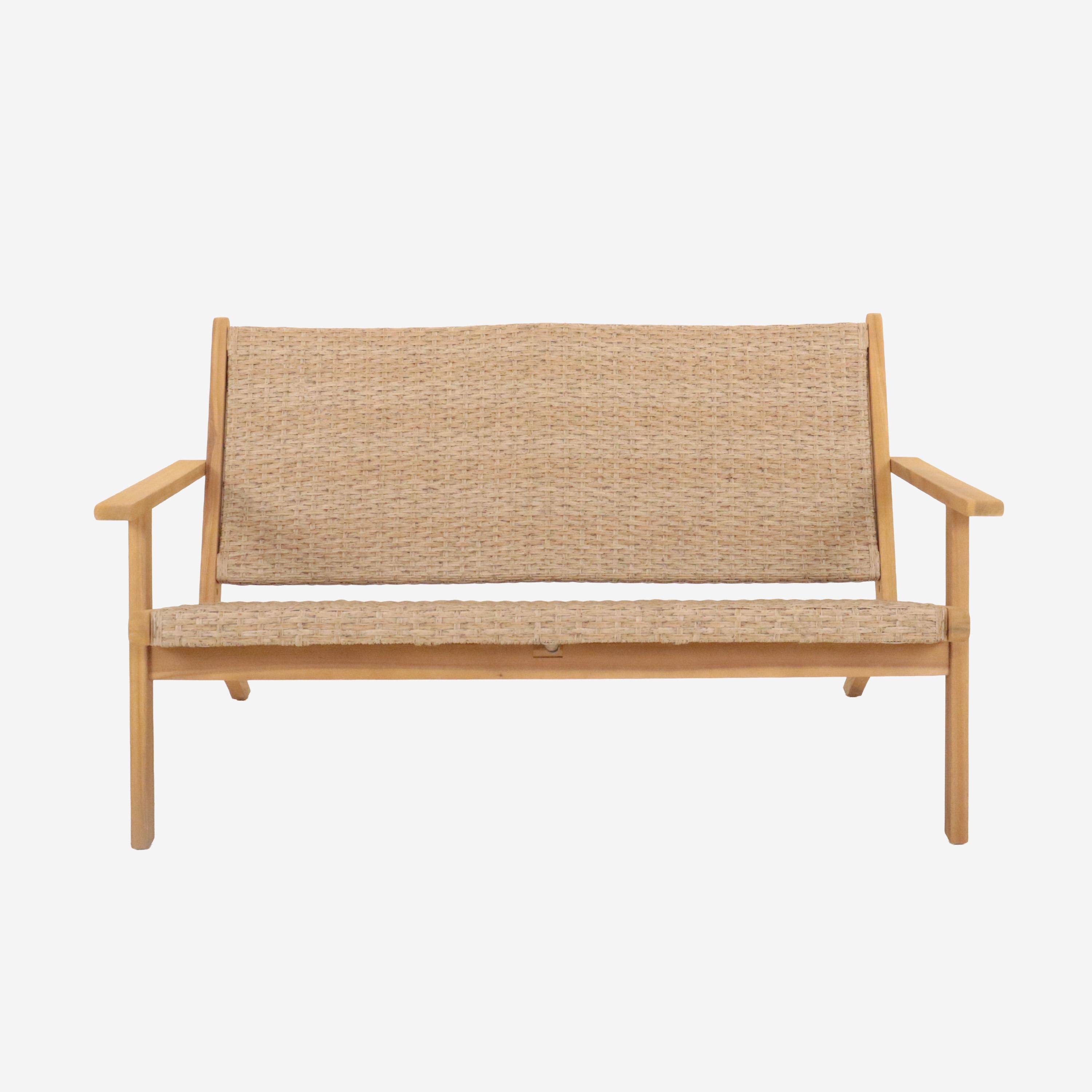 Banc de jardin bois d'acacia 2 places couleur teck - Belize ,sweeek,Photo2