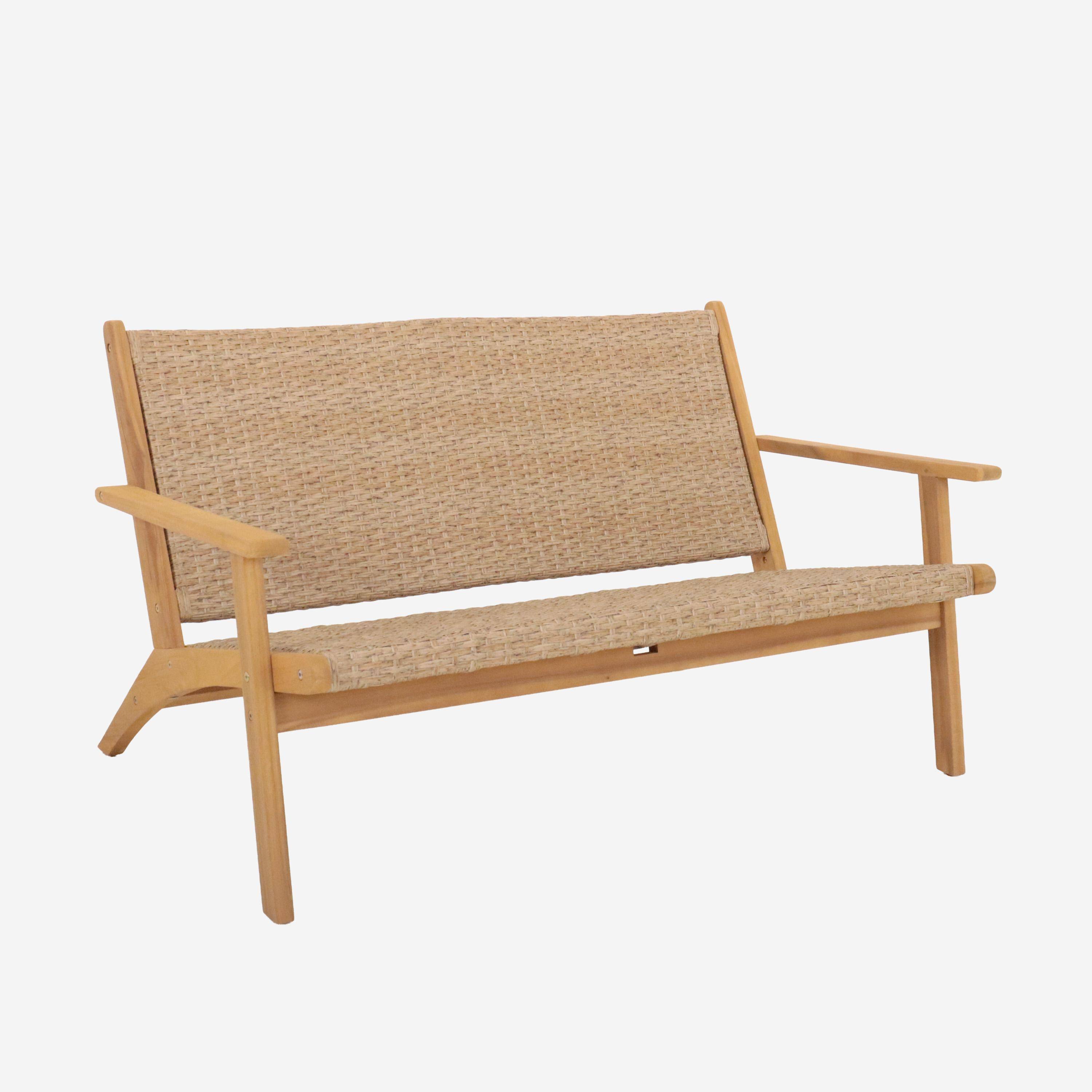 Banc de jardin bois d'acacia 2 places couleur teck - Belize ,sweeek,Photo1