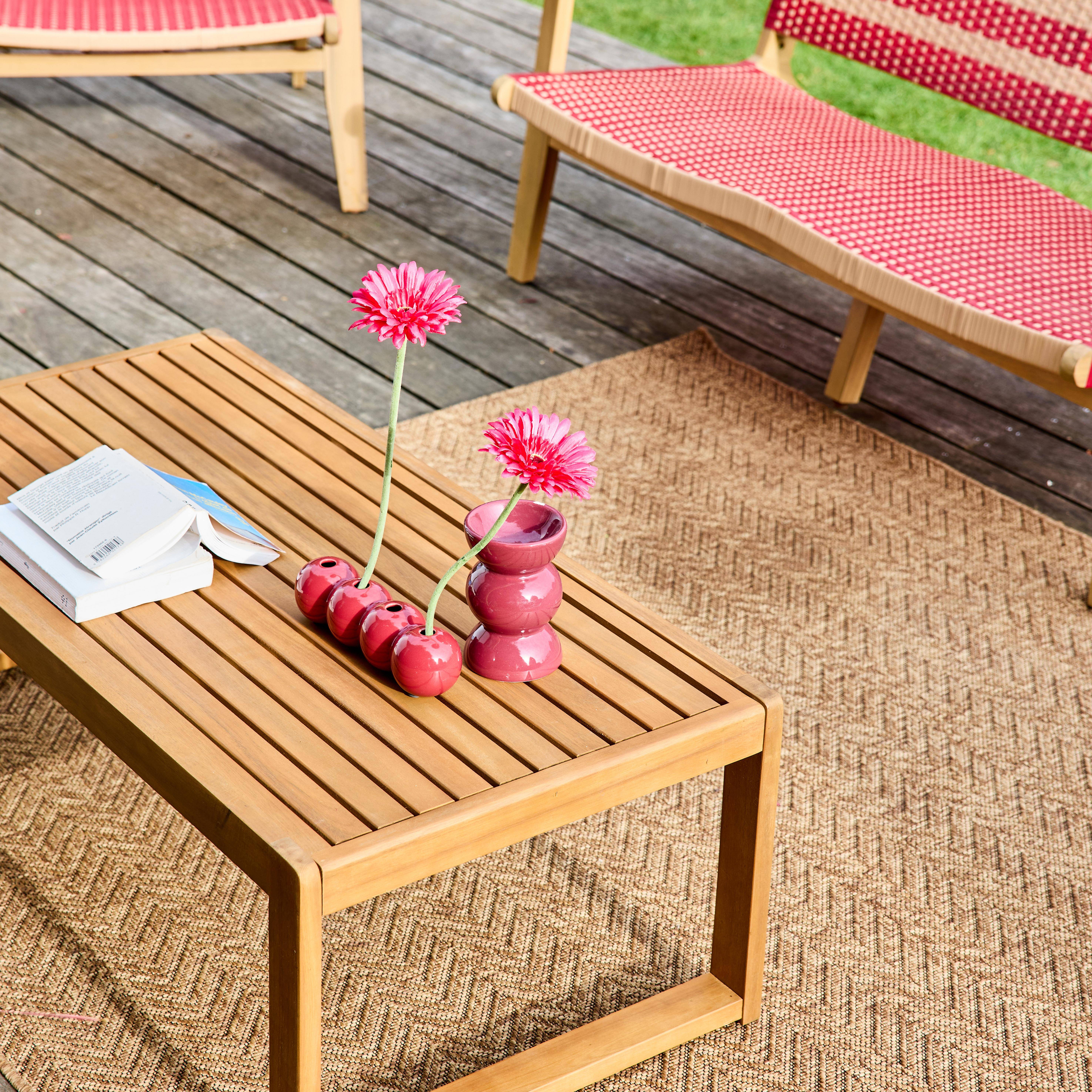 Salon de jardin bois d'acacia et résine 4 places terracotta - Goa,sweeek,Photo2