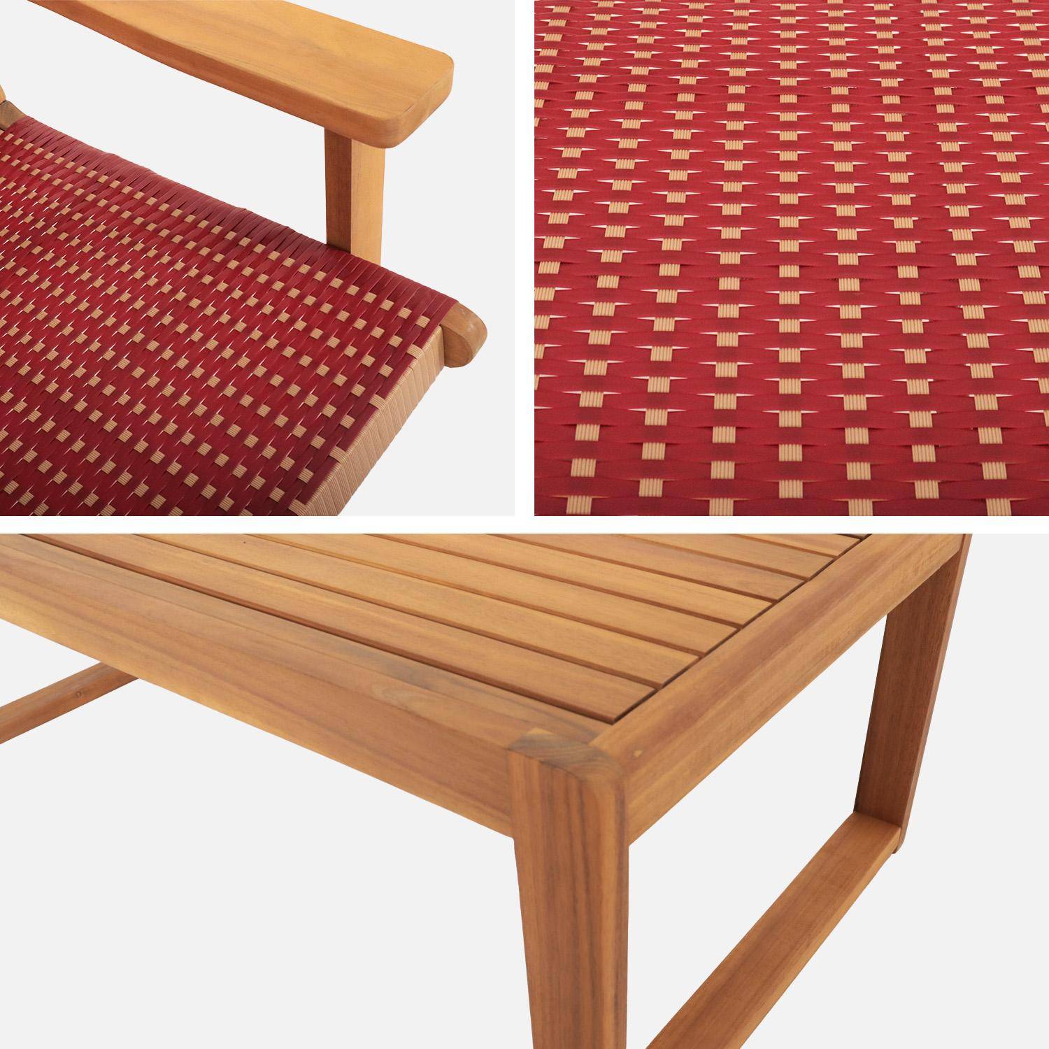 Salon de jardin bois d'acacia et résine 4 places terracotta - Goa Photo8