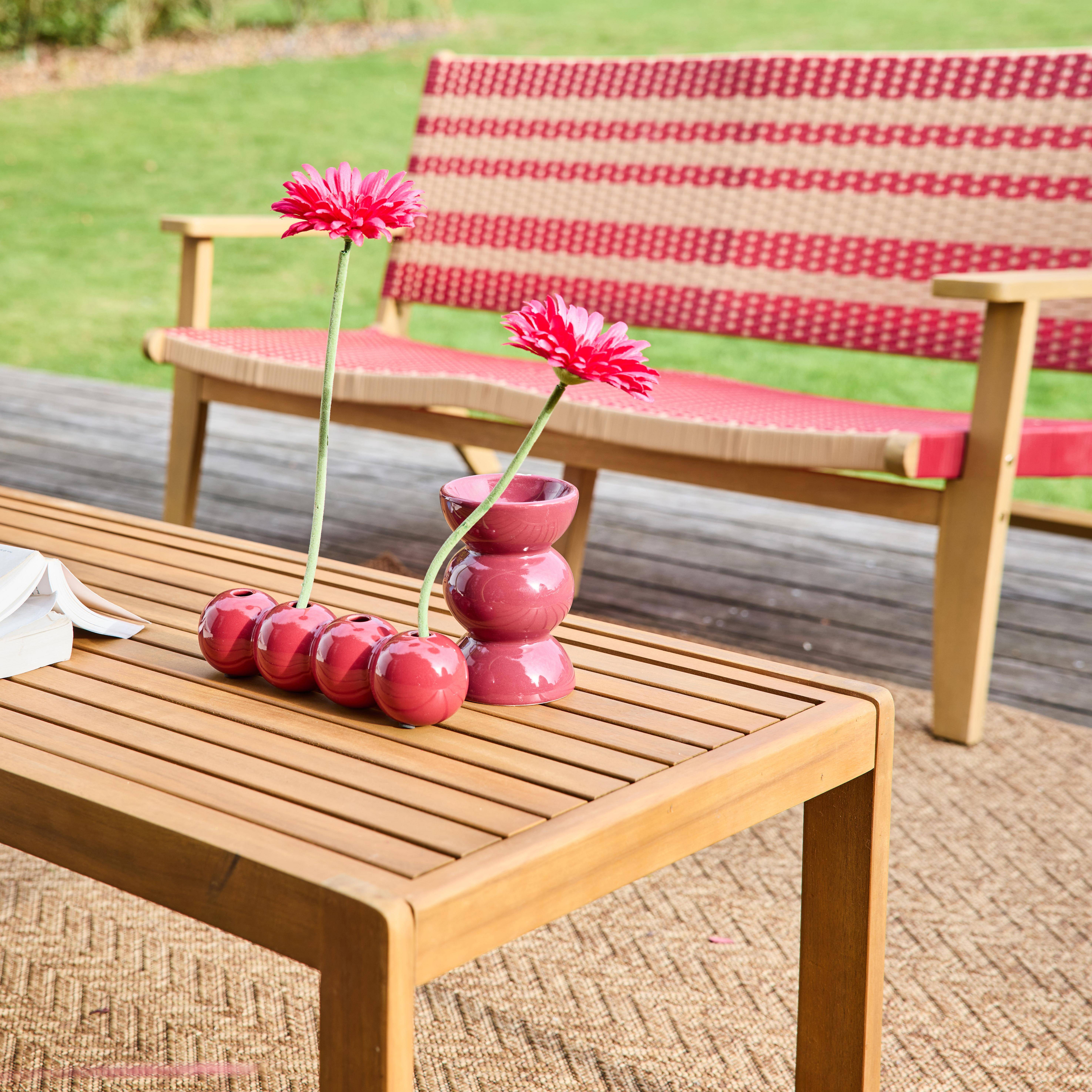 Salon de jardin bois d'acacia et résine 4 places terracotta - Goa Photo3