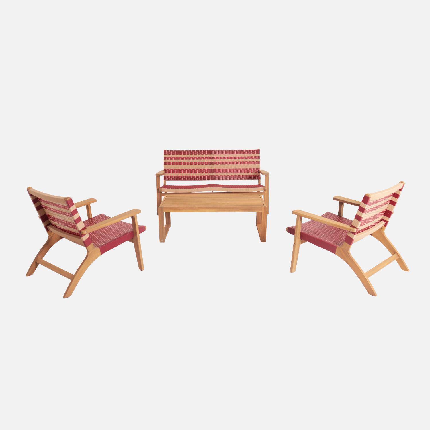 Salon de jardin bois d'acacia et résine 4 places terracotta - Goa,sweeek,Photo7