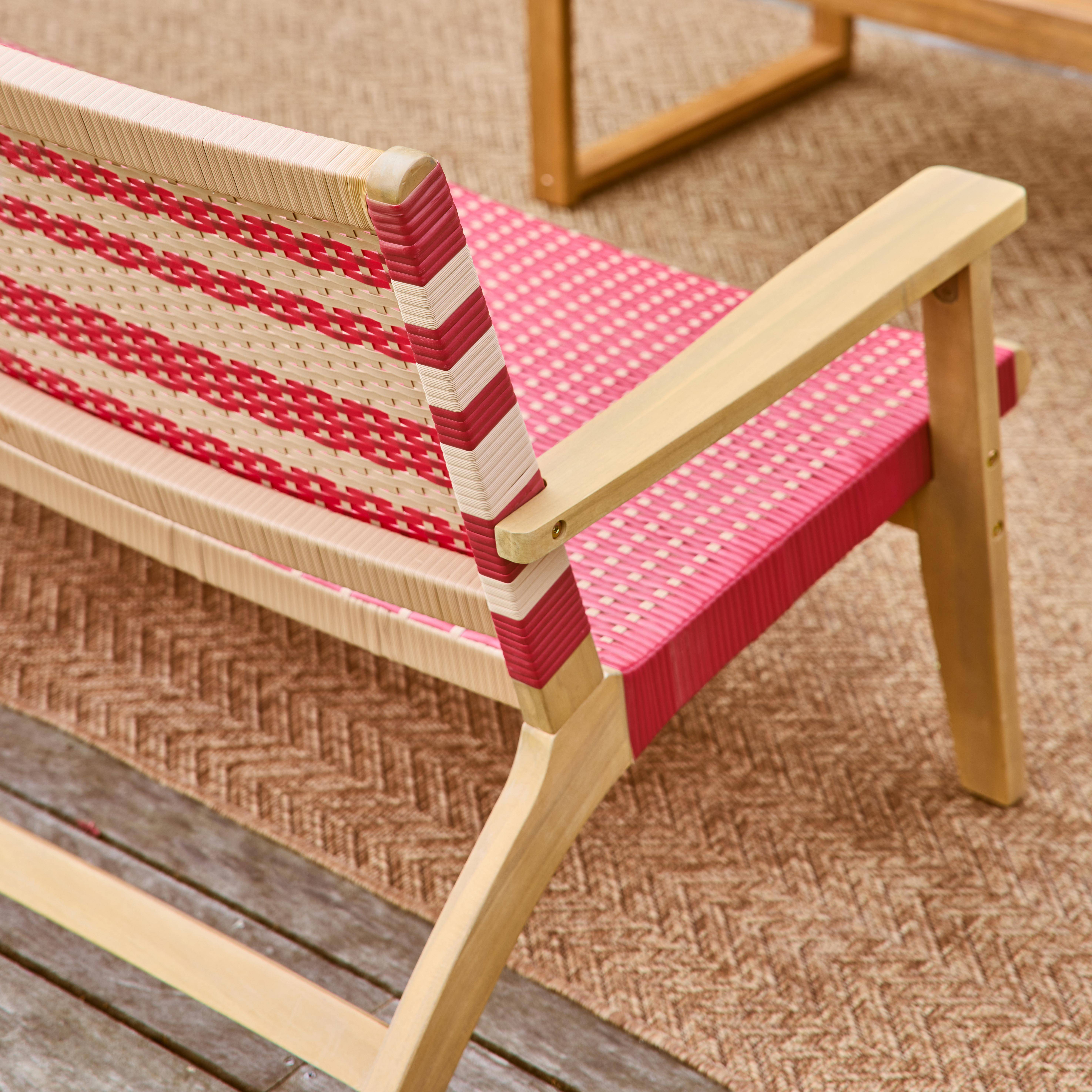 Salon de jardin bois d'acacia et résine 4 places terracotta - Goa,sweeek,Photo5