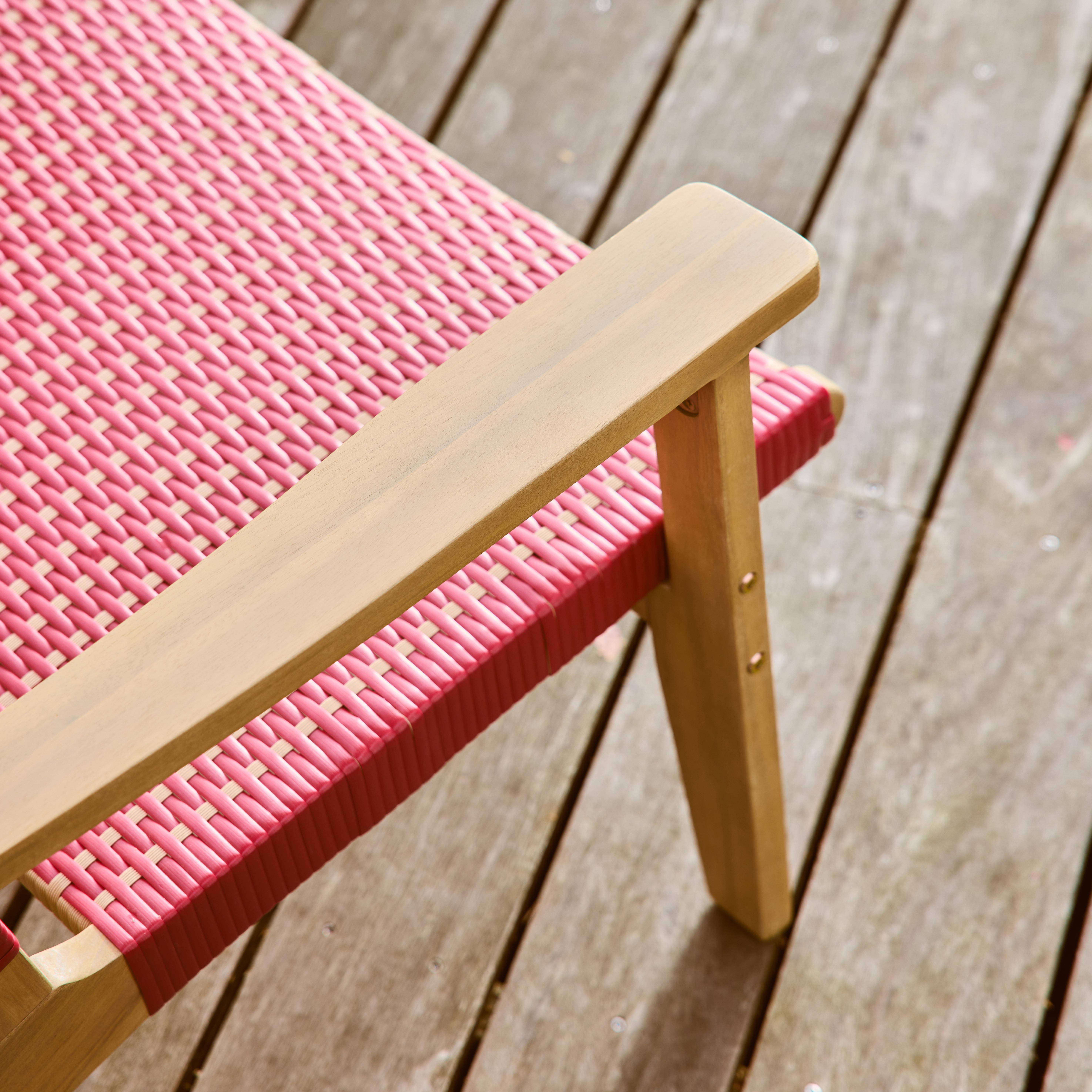 Salon de jardin bois d'acacia et résine 4 places terracotta - Goa Photo4