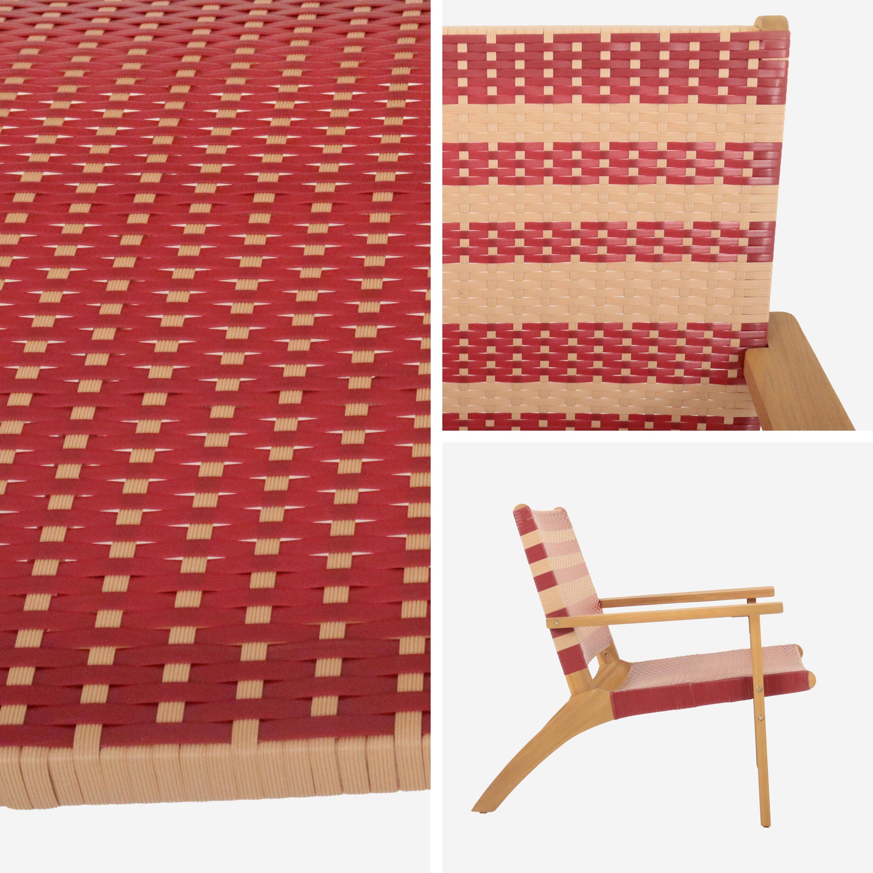 Fauteuil de jardin bois d'acacia et résine terracotta  - Goa Photo4