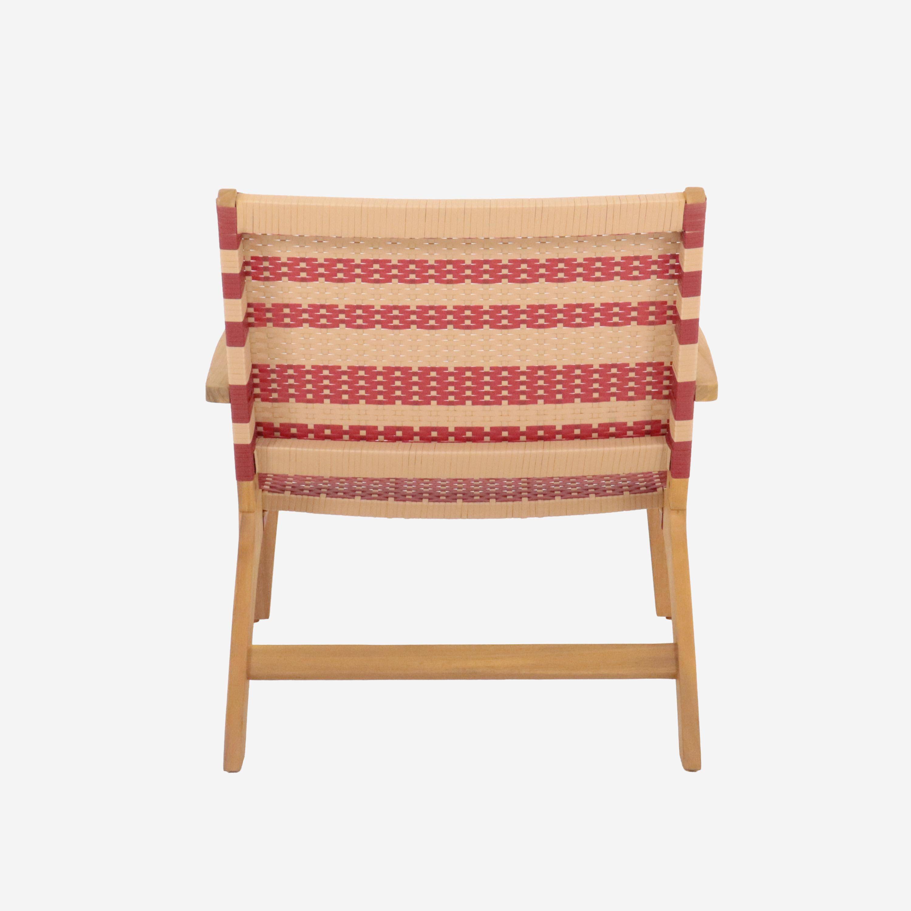 Fauteuil de jardin bois d'acacia et résine terracotta  - Goa Photo3